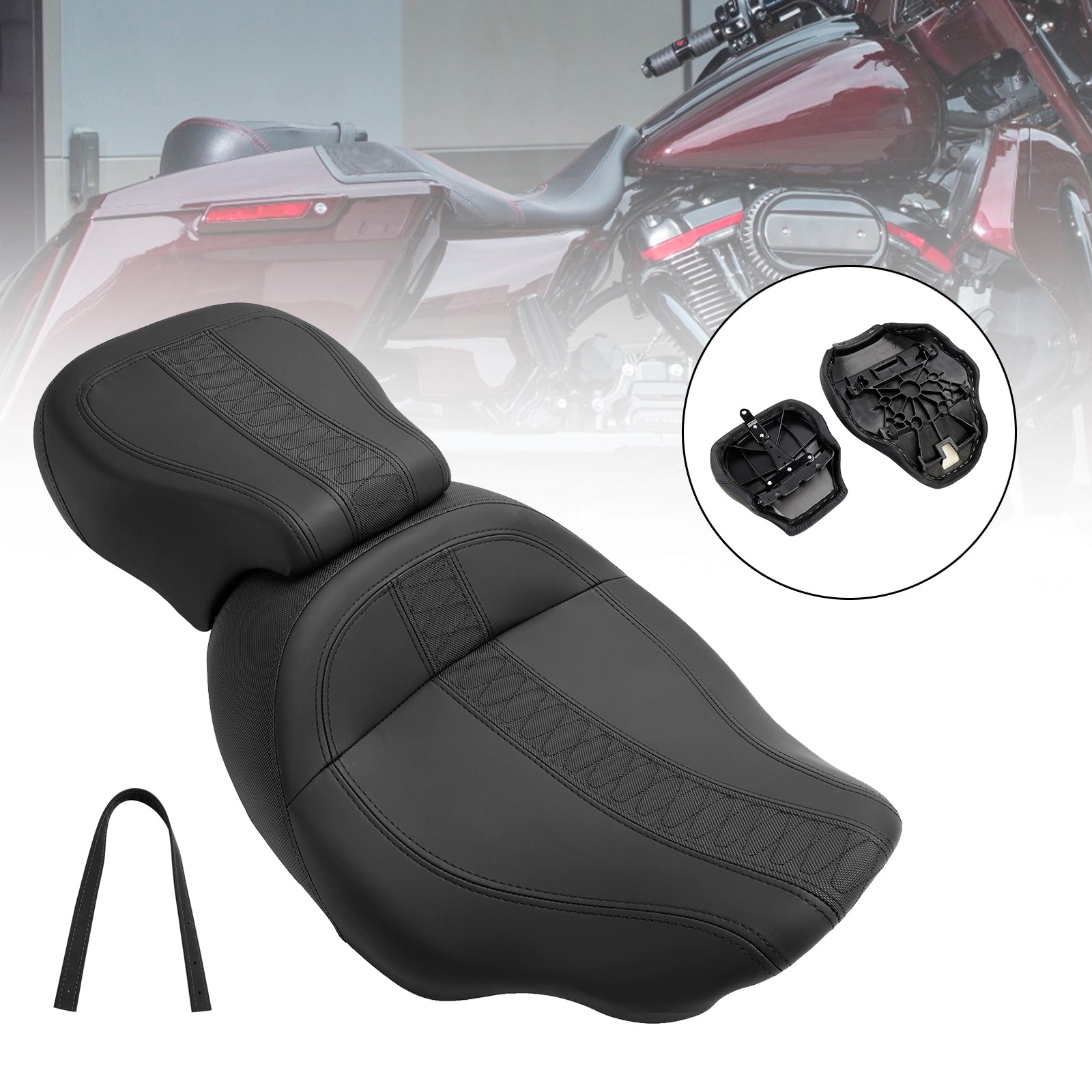 2023-2024 Touring Cvo Glide Rider Passenger Seat Front Rear Cushion