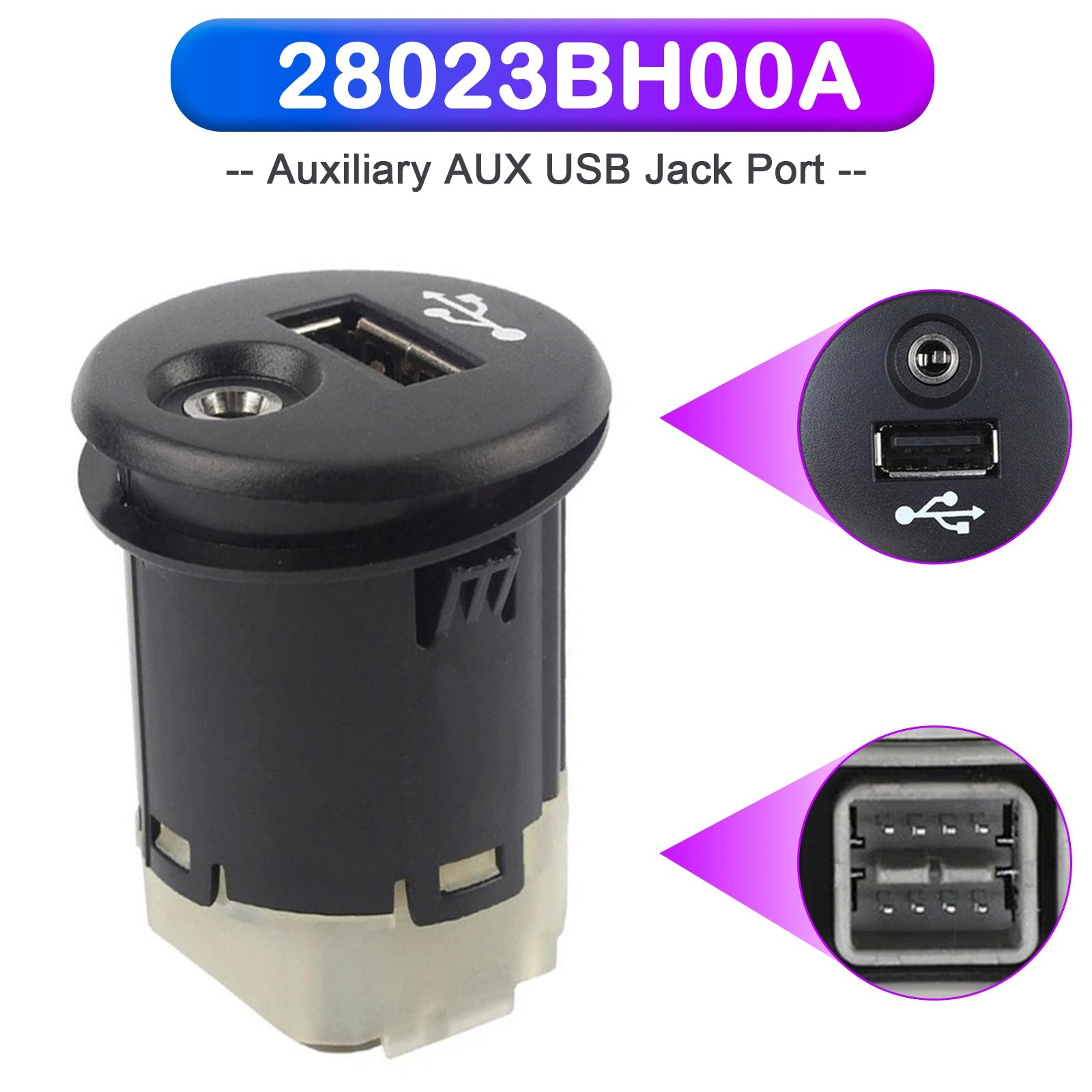 Auxiliary AUX USB Jack Port 28023BH00A for Nissan Juke 2011-2016