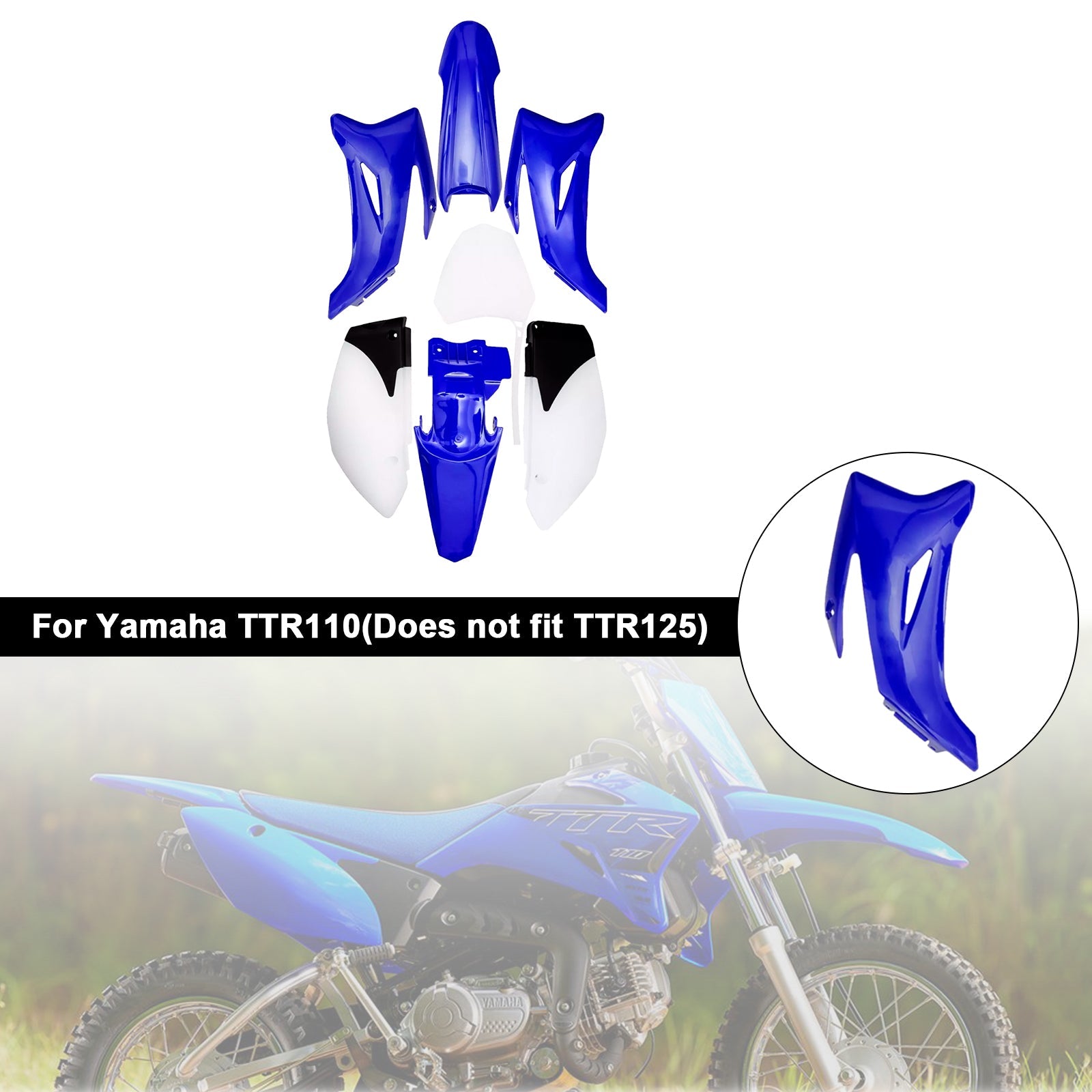 Yamaha TTR110 DIRT BIKE Body Plastic Kit Fender Fairing