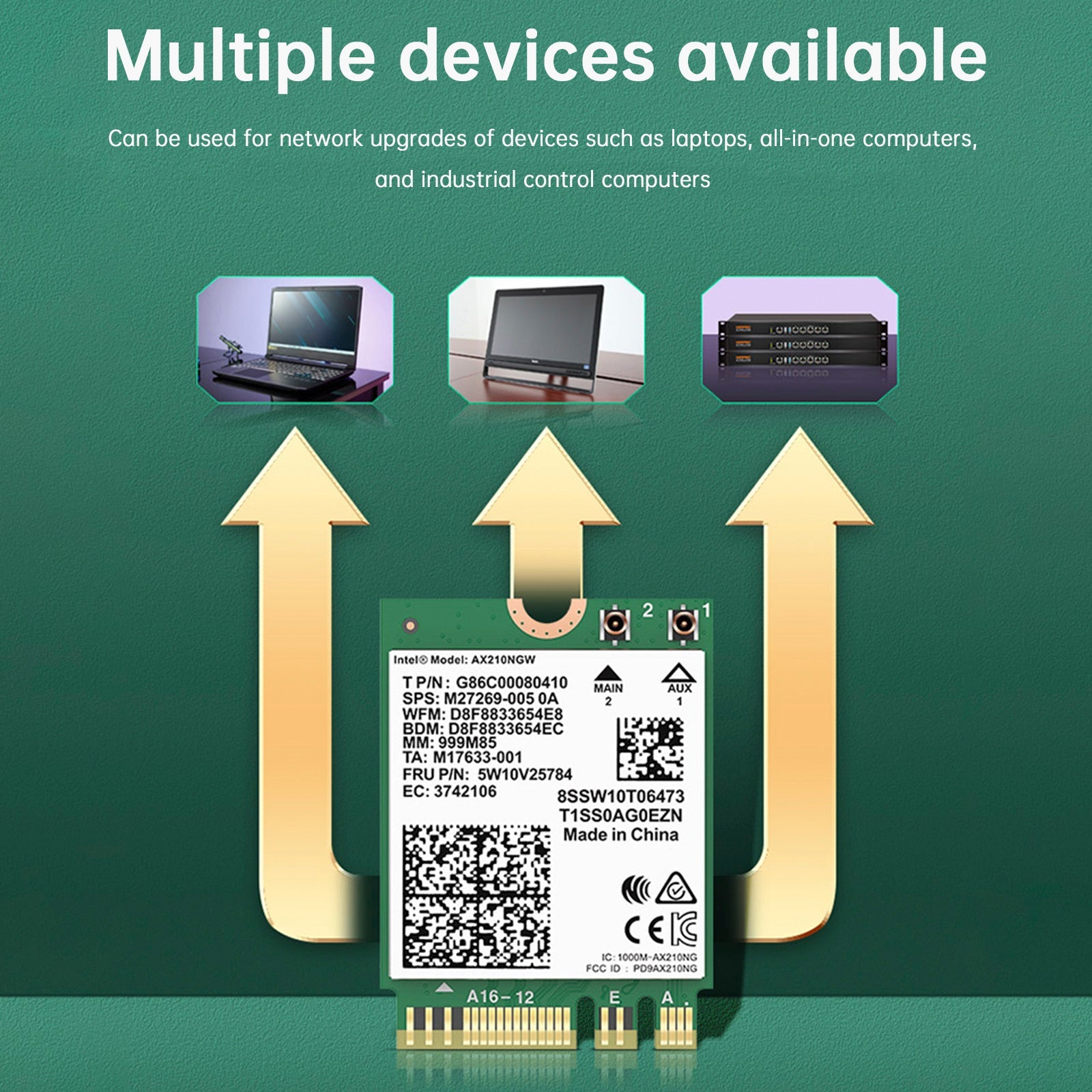 AX210 모듈 Bluetooth 5374Mbps 고속 기가비트 네트워크 카드는 WIFI6을 지원합니다.