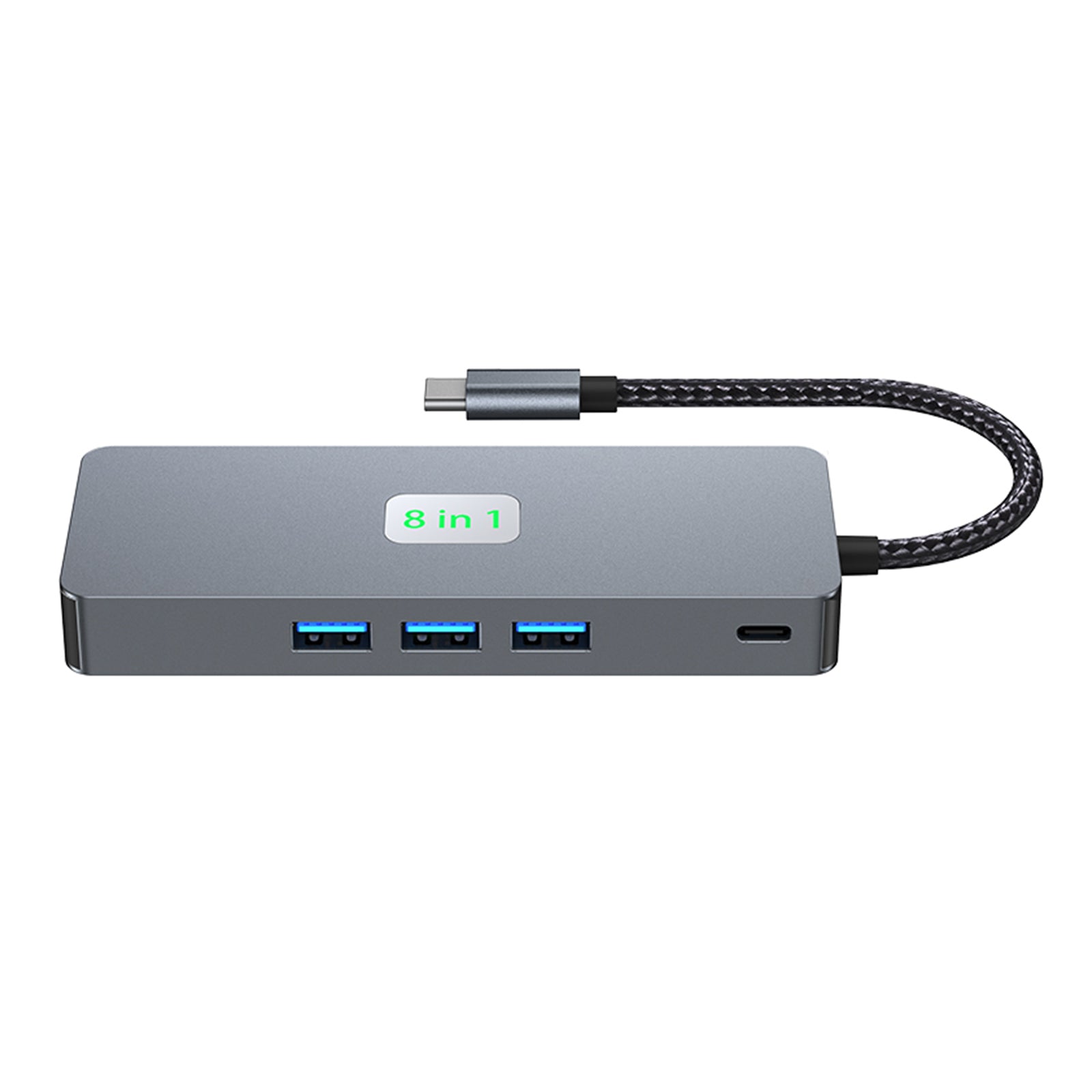 8 in 1 TYPE-C to RJ45 Gigabit USB 3.0 HDMI DP PD100W Interface Hub for MacBook