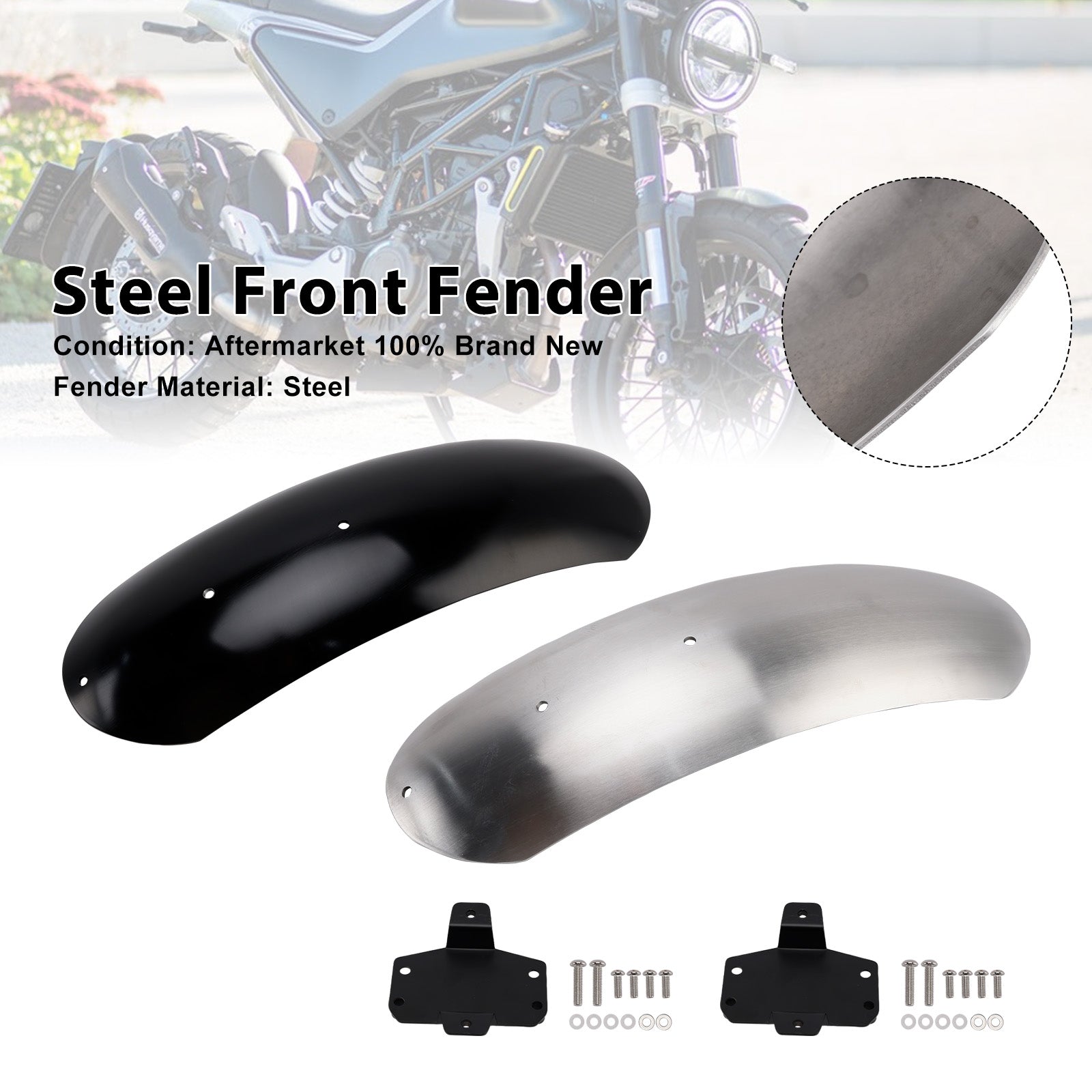2019-2023 Husqvarna Vitpilen 125 250 401 Svartpilen Steel Front Fender