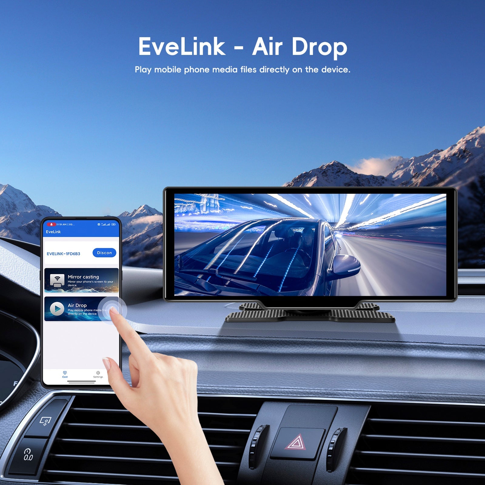 10.26" Portable Bluetooth Car Navigation Wireless Carplay Car Radio AHD Camera