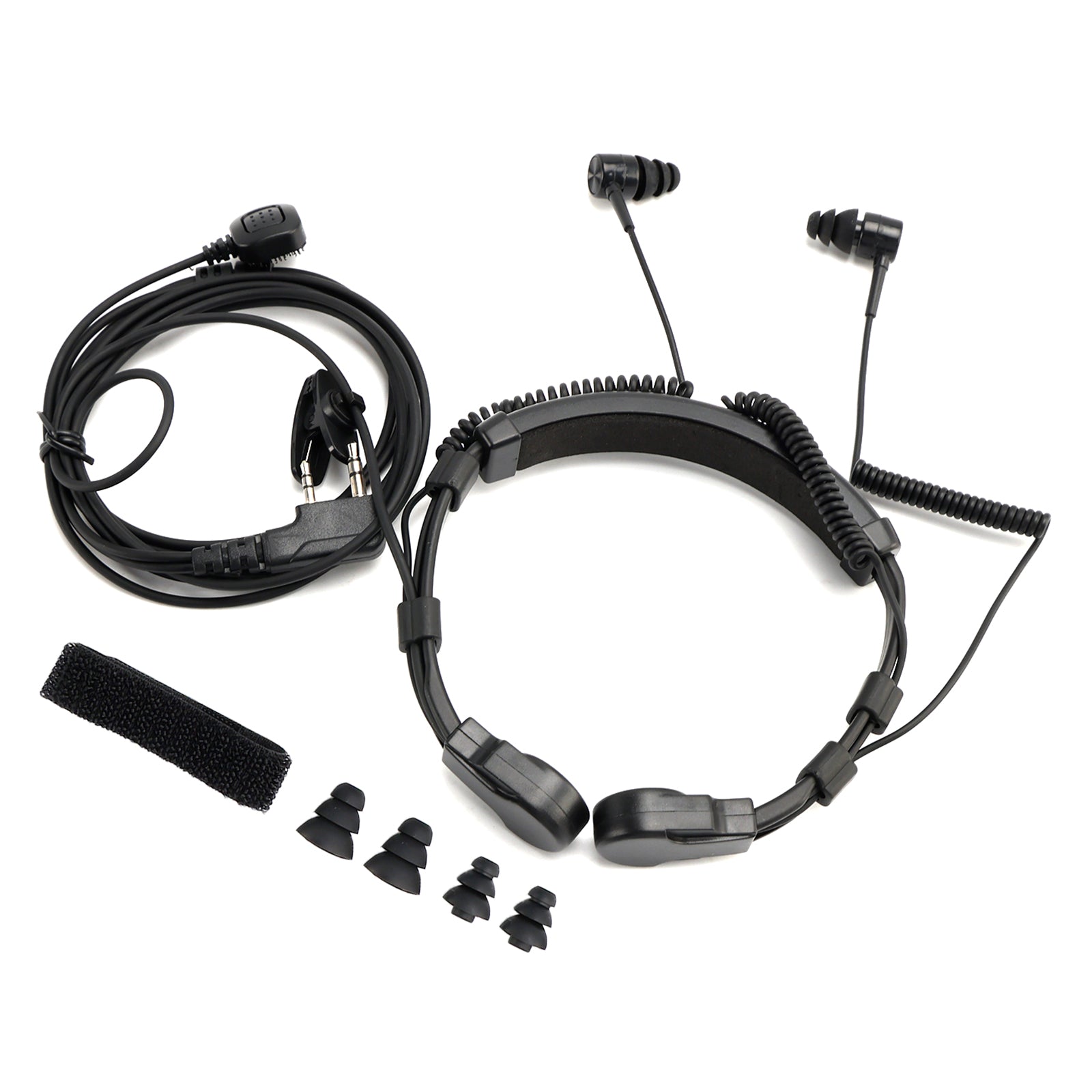 K-Head Telescopic Throat Vibration Mic Headset for TK-208 TK-220 TH-D7 TH-F6