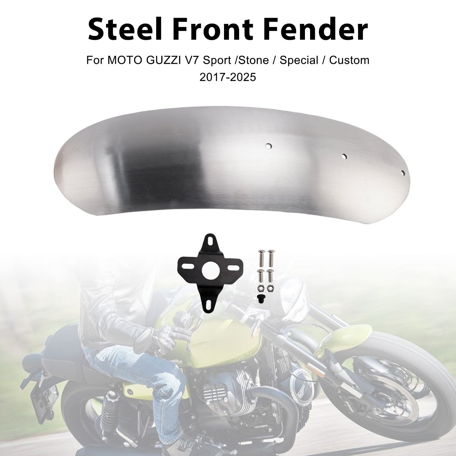 Steel Front Fender Mudguard Fit For MOTO GUZZI V7 Stone Special 2017-2025