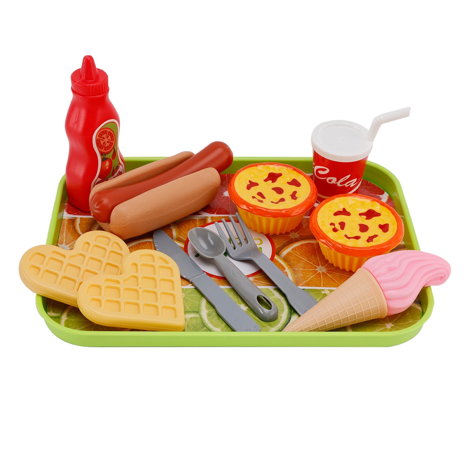 Egg Tart Waffles Ice Cream Drink Play Food Kitchen Set Children Toy Set For Kid