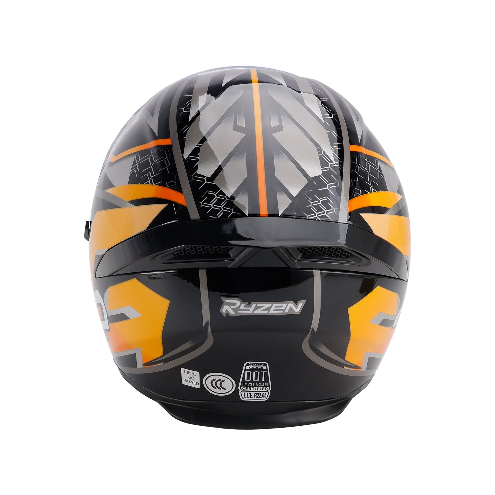 DOT Motorcycle Helmet Adult Street Full Face Orange