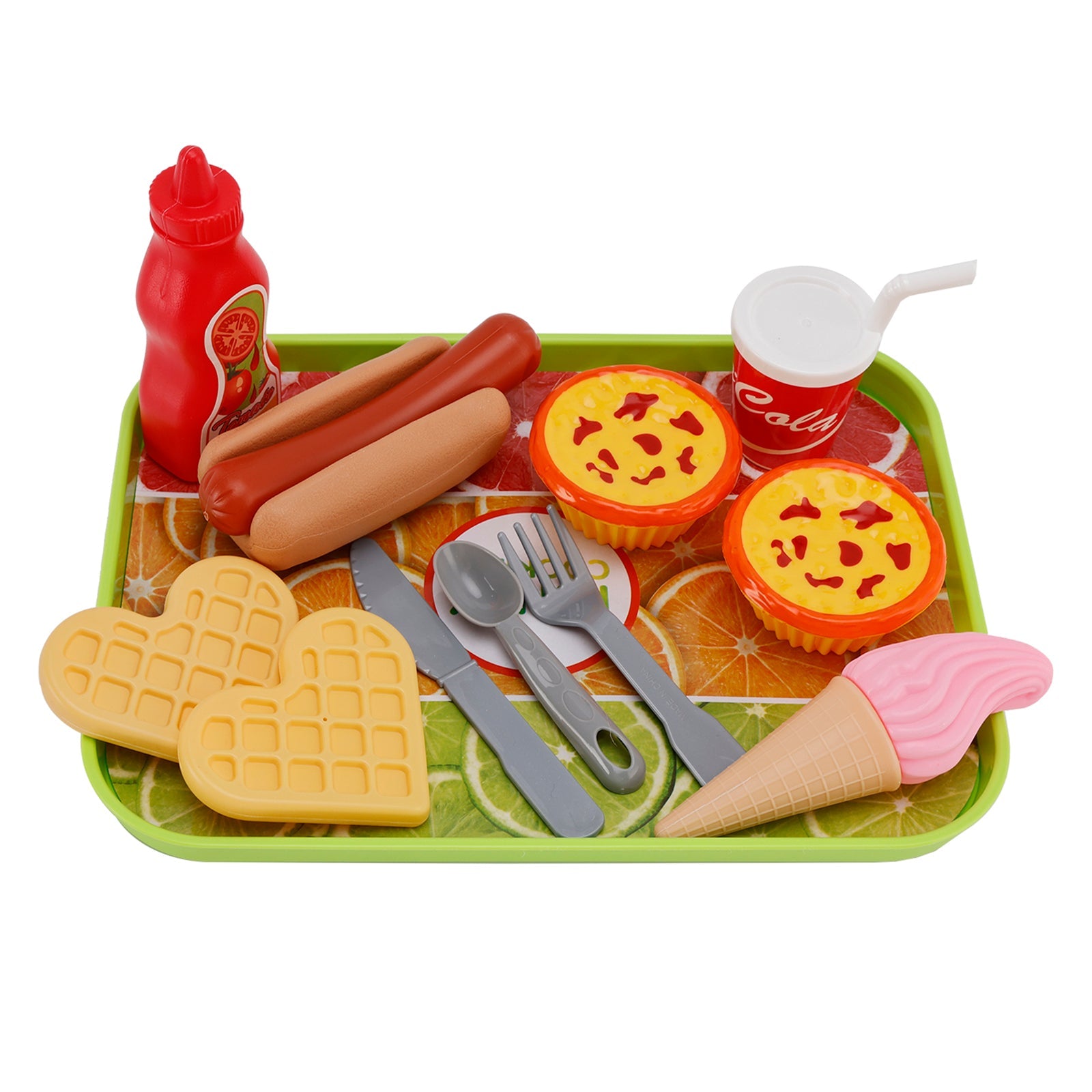 Egg Tart Waffles Ice Cream Drink Play Food Kitchen Set Children Toy Set For Kid