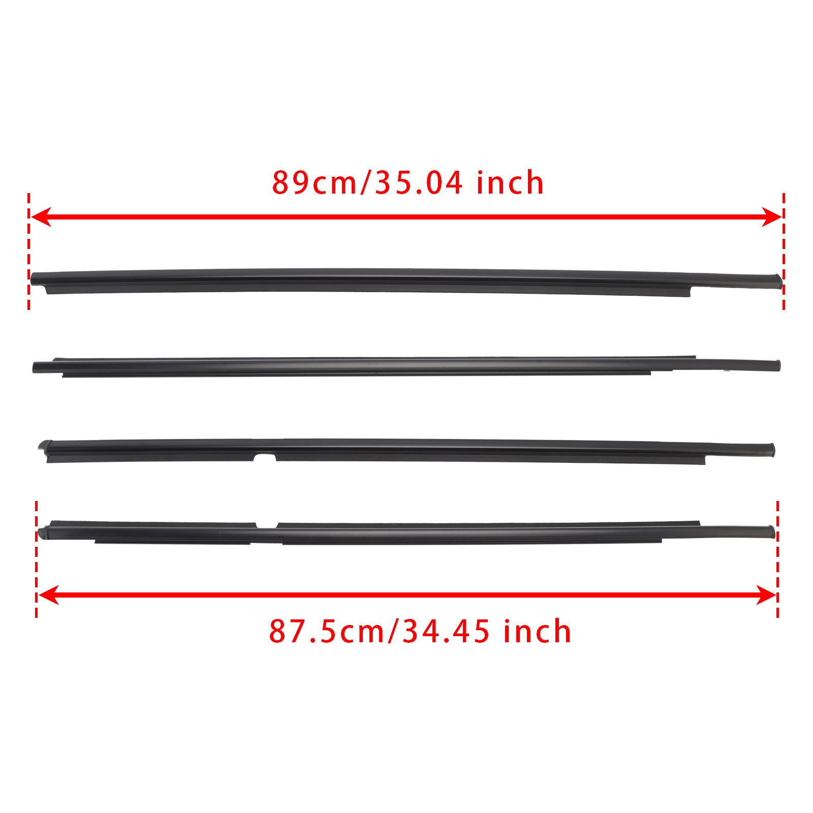 2006-2013 Toyota Yaris Hatchback 4PCS Door Glass Belt Outer Molding Weatherstrip
