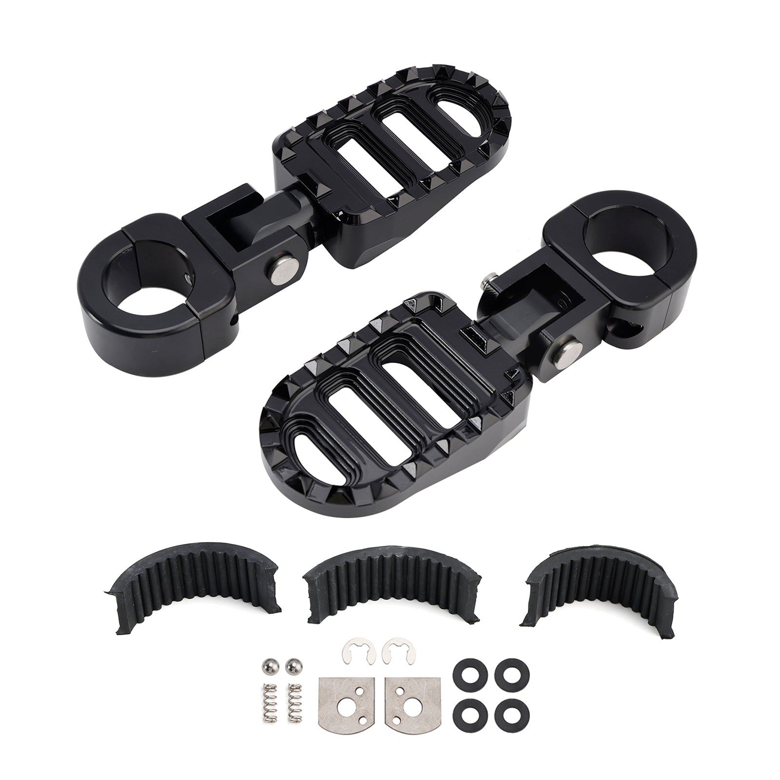 Universal Front Footrests Foot Pegs fit for motorcycle with 1.25 inches bars