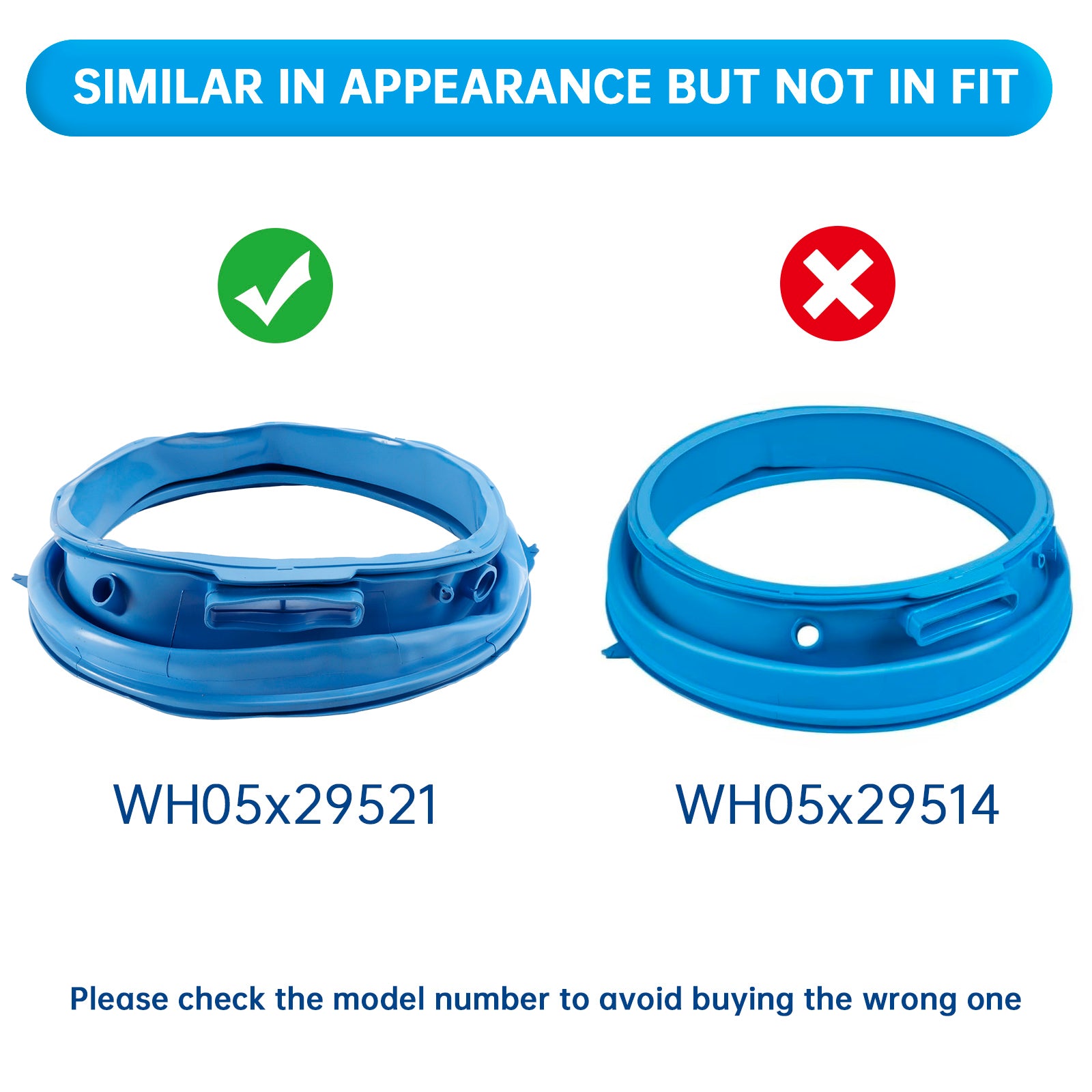 WH05X29521 Washer Door Boot Gasket Seal for GE Washing Machine GFW550SSN0WW