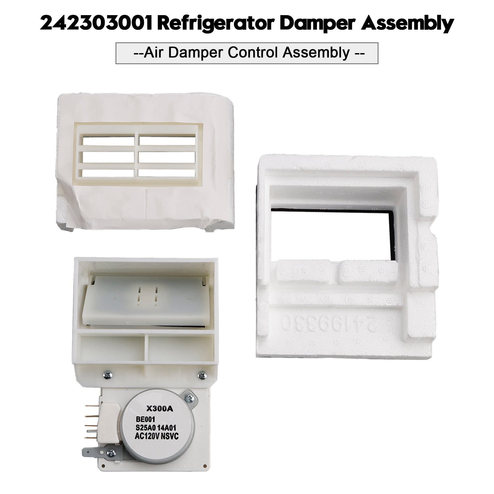 242303001 Refrigerator Air Damper Control Assembly For Crosley 3016452 AP5788340