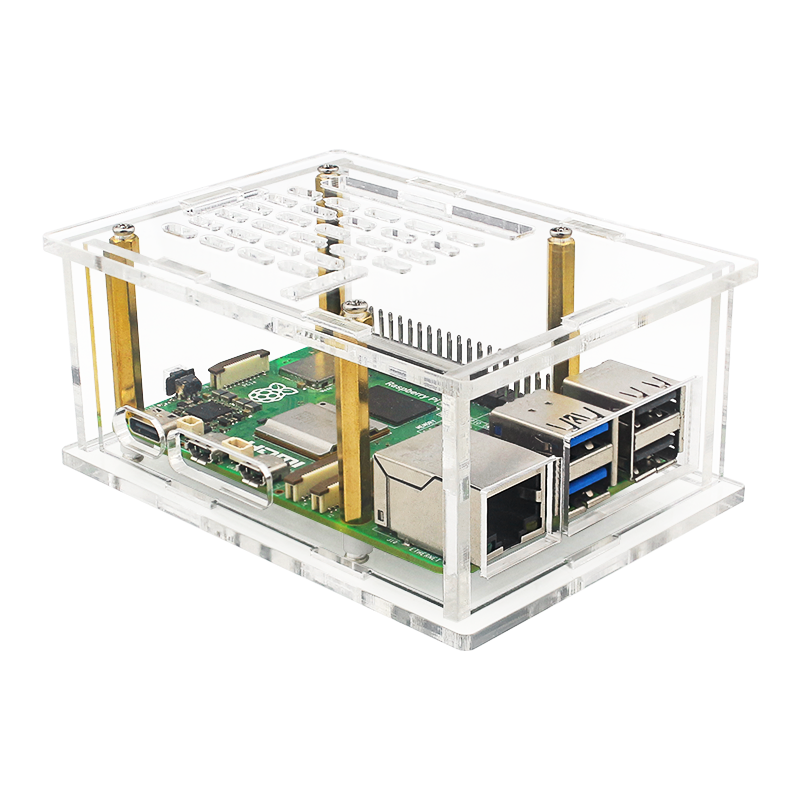 Raspberry Pi5 PCI-E Adapter Case  PCIe to M.2 Adapter Board Acrylic Box Radiator