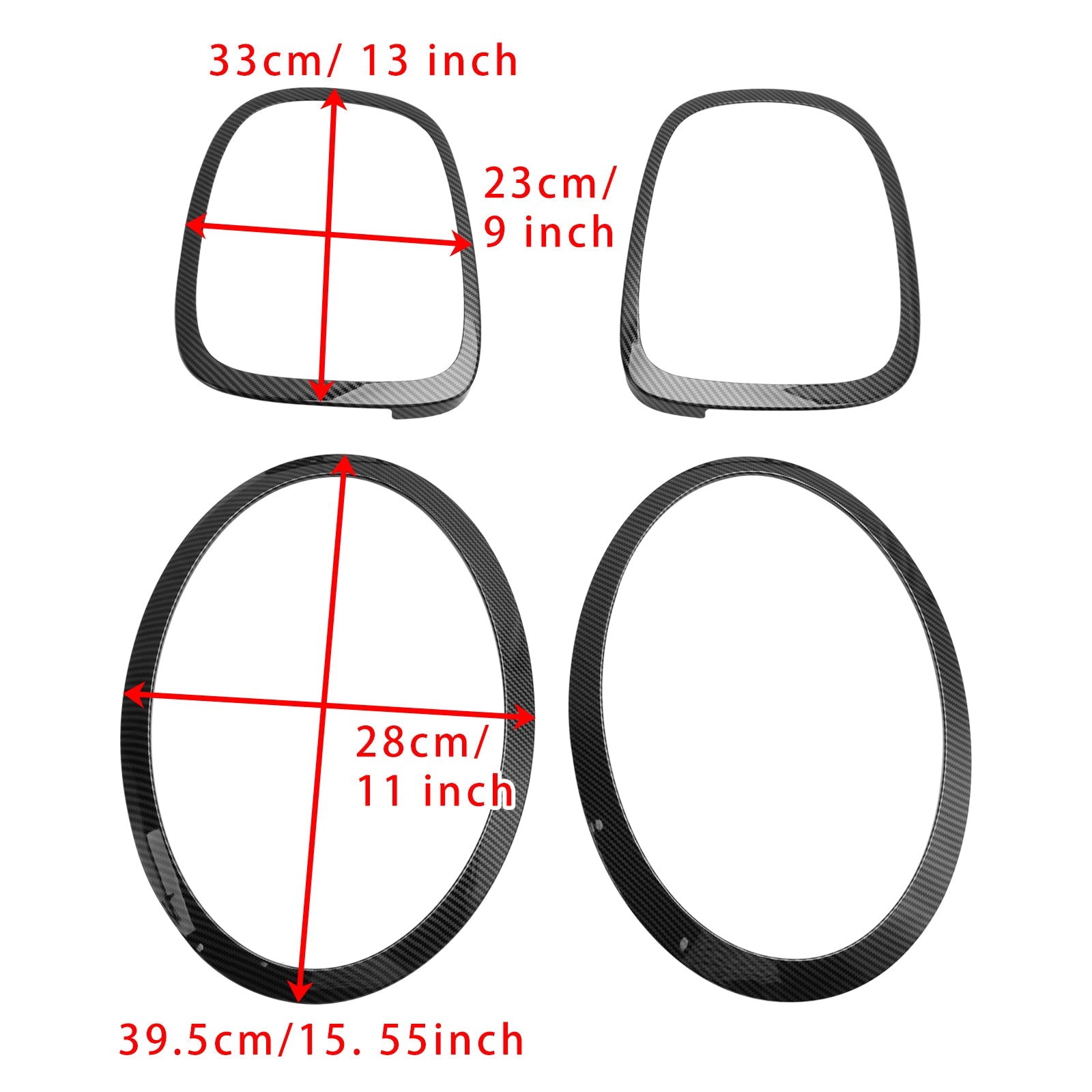 4PCS Headlight TailLight Trim Surround Bezel Ring Set For MINI F55 F56 F57