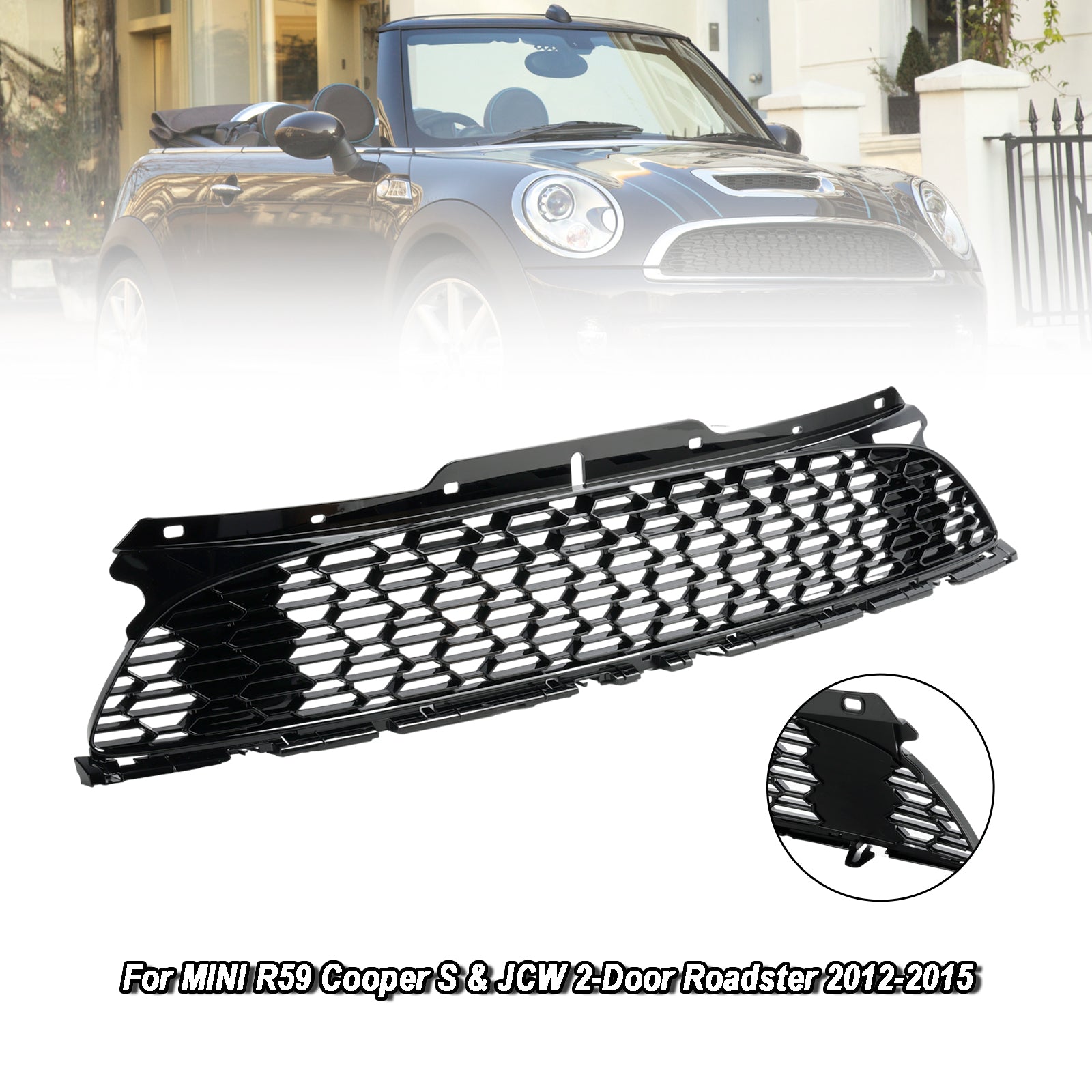 Mini R55 R56 R57 R58 R59 Cooper S & JCW Gloss Black Front Bumper Grill Grille