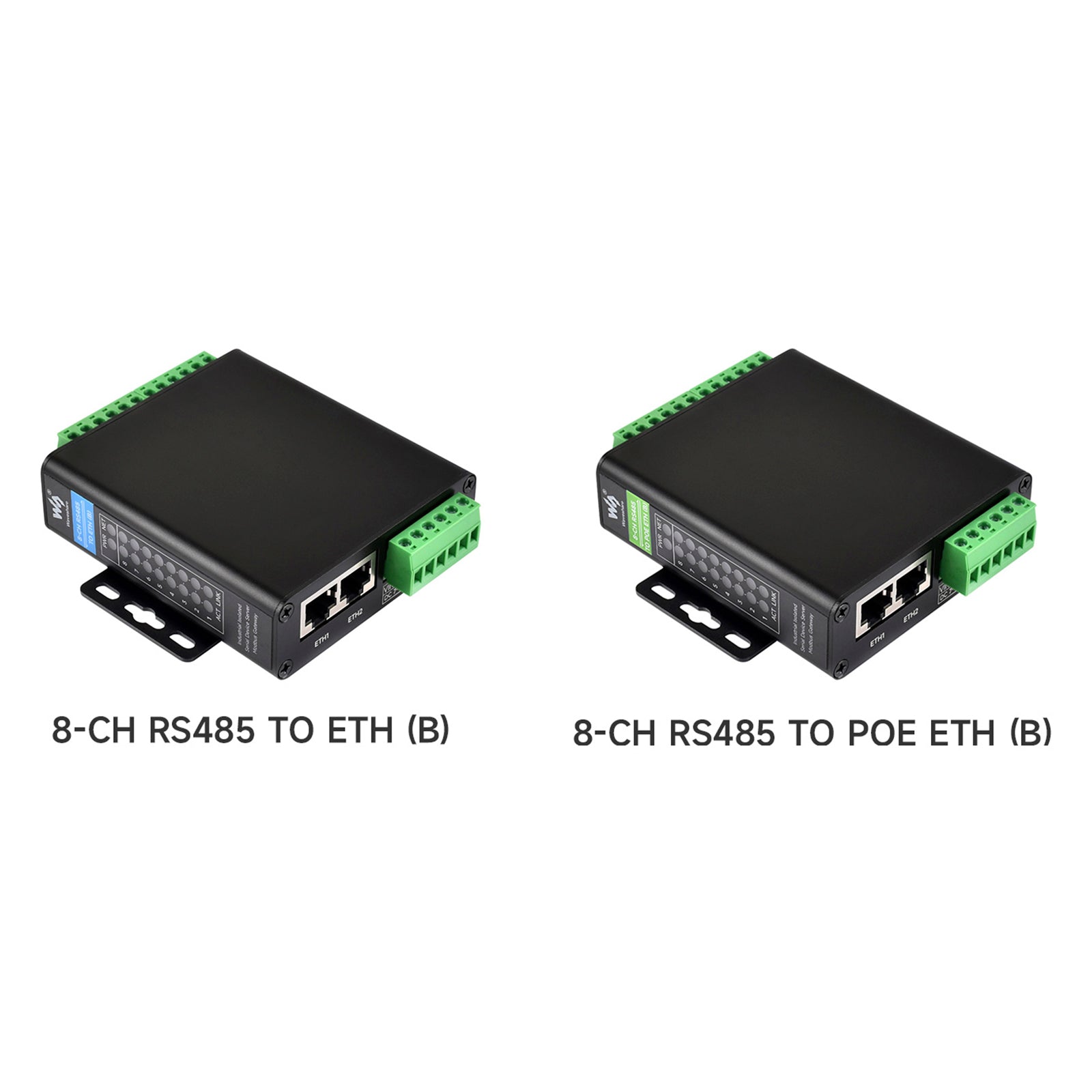 Industrial Isolated Serial Port Module Eight-Way RS485 to RJ45 Ethernet Gateway