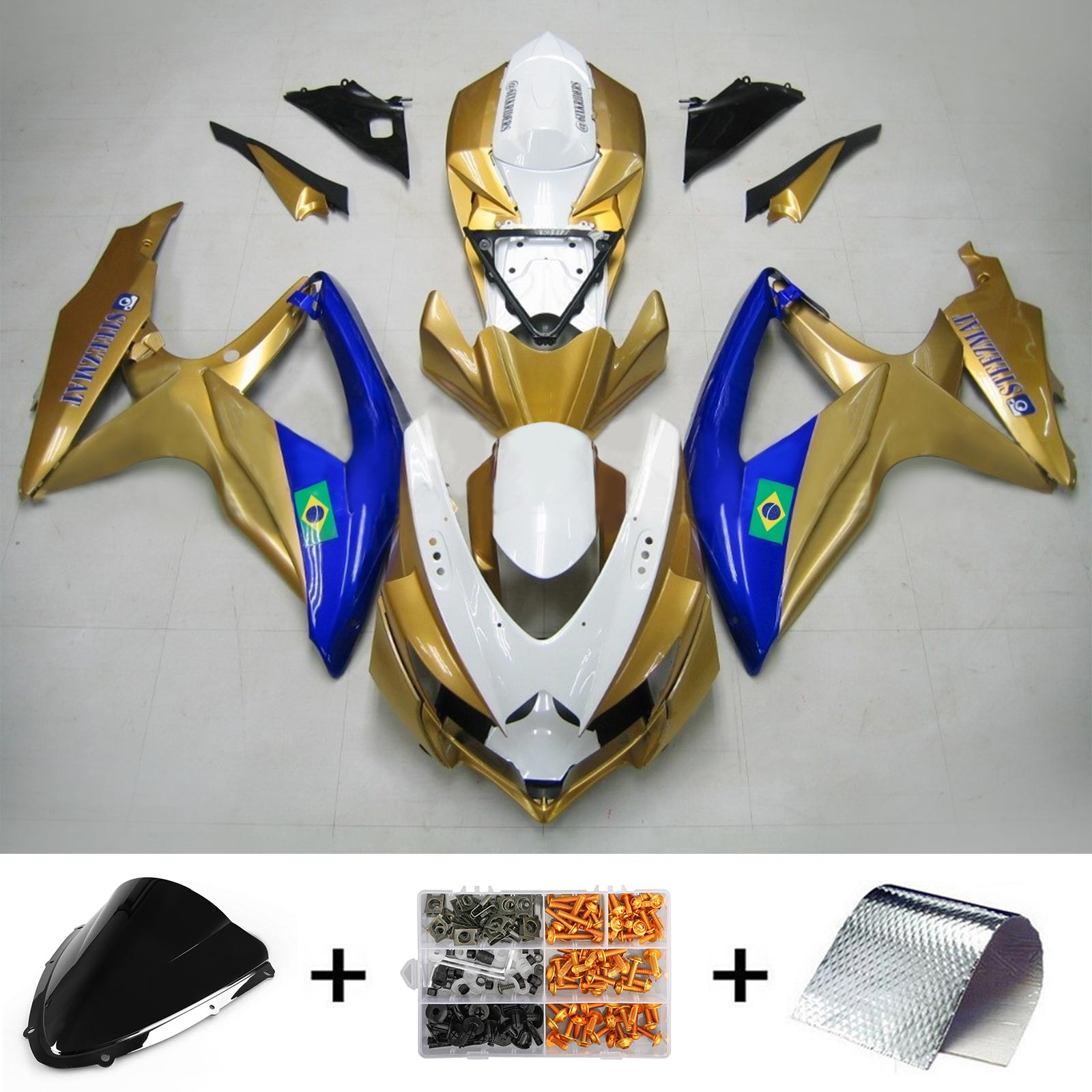 Aموتوبارت سوزوكي GSXR 600/750 2008-2010 K8 الهدايا المجمعة هيكل السيارة البلاستيك ABS