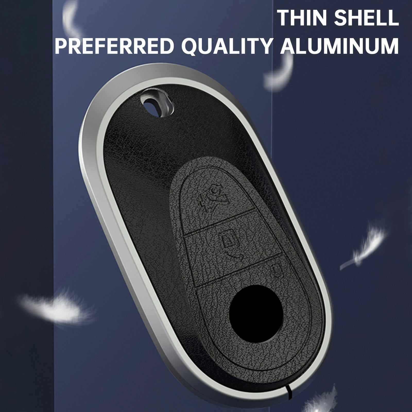 Benz GLC GLK CLS Leather Alloy Aluminum TPU Car Key Black Case Cover