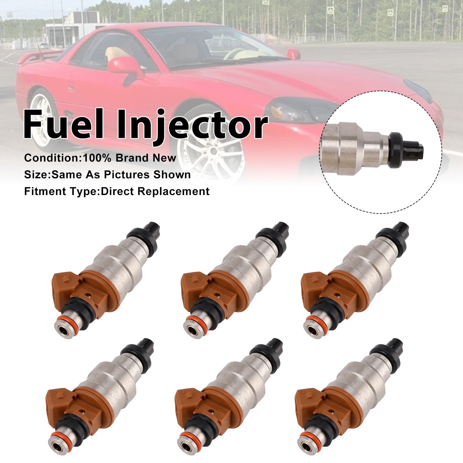 1991-1999 For Mitsubishi 3000GT VR-4 3.0L 6PCS Fuel Injector INP-014