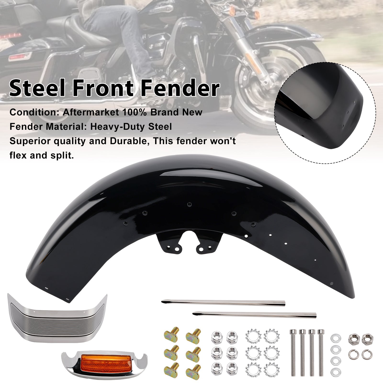 2014-2024 Touring Electra Glide Ultra Limited Steel Front Fender Mudguard