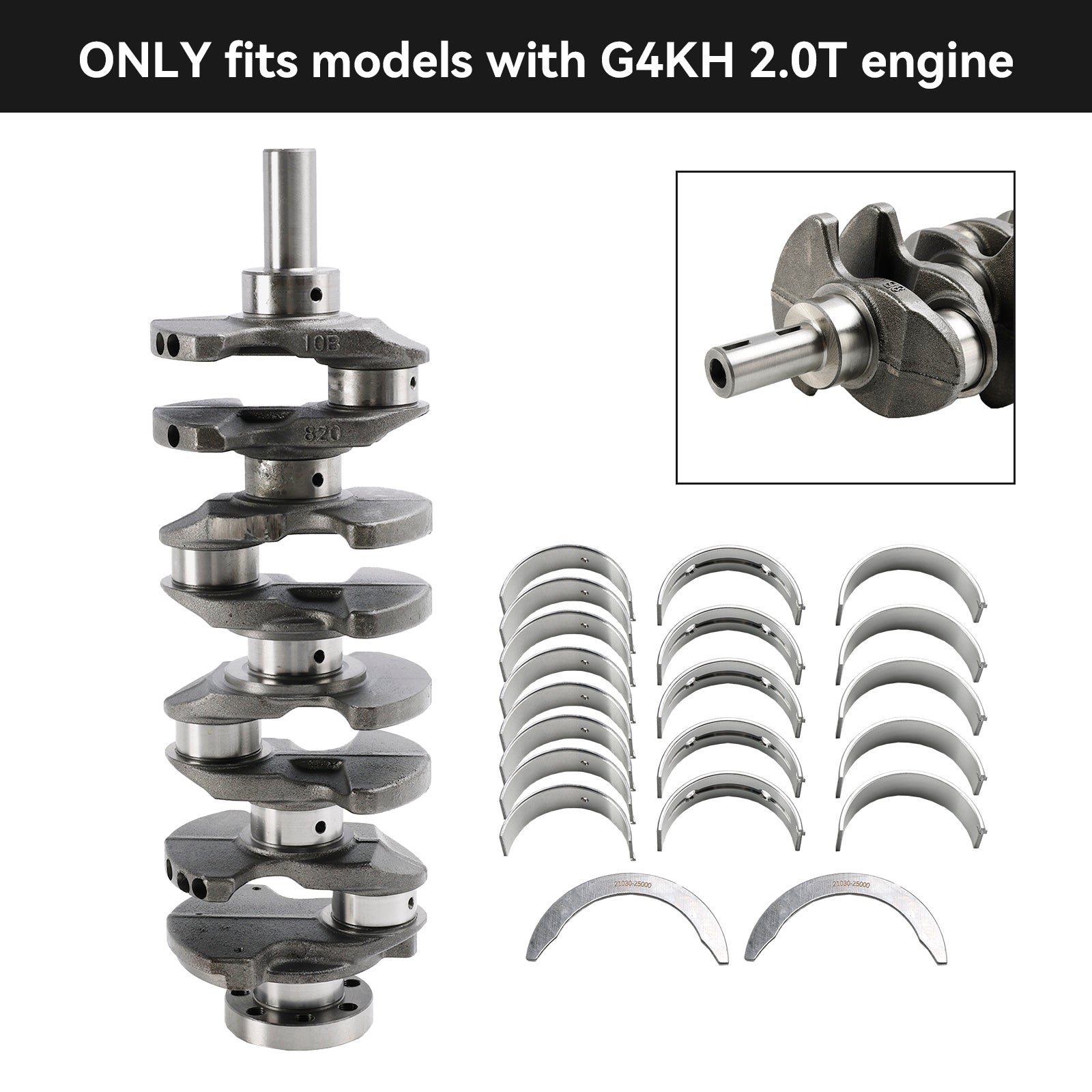 Hyundai Sonata 2.0T (Limited) Sedan 4-Door 2011-2012 G4KH Crankshaft+Main & Rod Bearing Kit