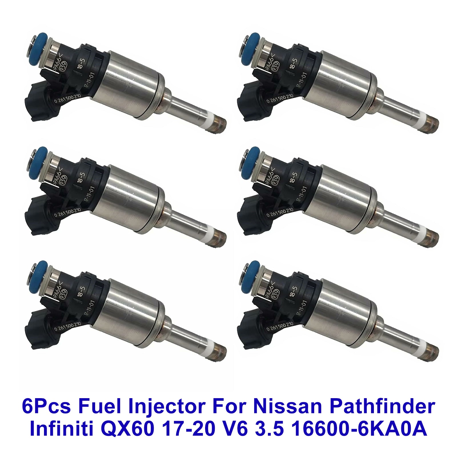 2017-2020 For Nissan Pathfinder Platinum,S,SL,SV 3.5LV6-Gas 6PCS Fuel Injector 166006KA0A
