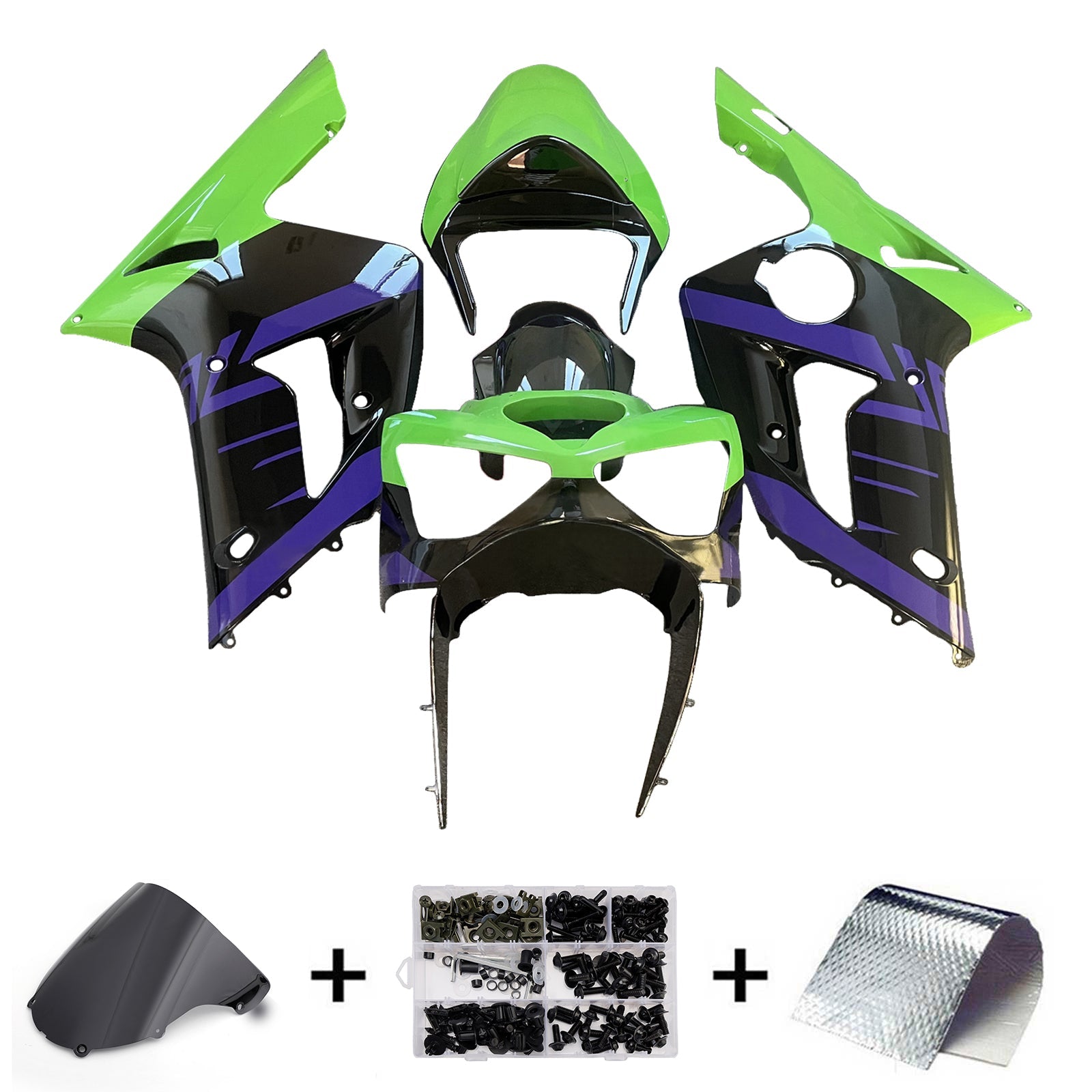 Injection Fairing Kit Bodywork Plastic ABS fit For Kawasaki ZX6R 636 2003-2004