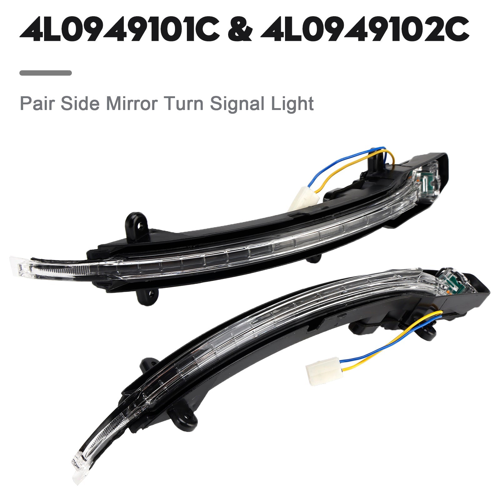 Pair Side Mirror Turn Signal Light for Audi Q5 MK1 Q7 MK1 4L0949101C 4L0949102C