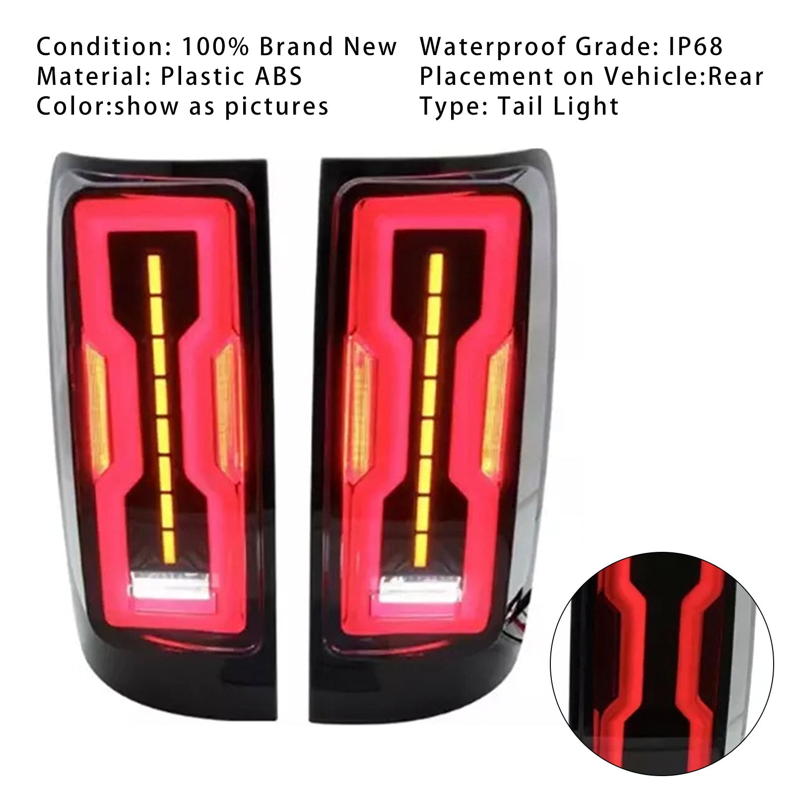 2012-2020 Holden Colorado RG Rear Right & Left LED Tail Light Lamp Pair Smoke