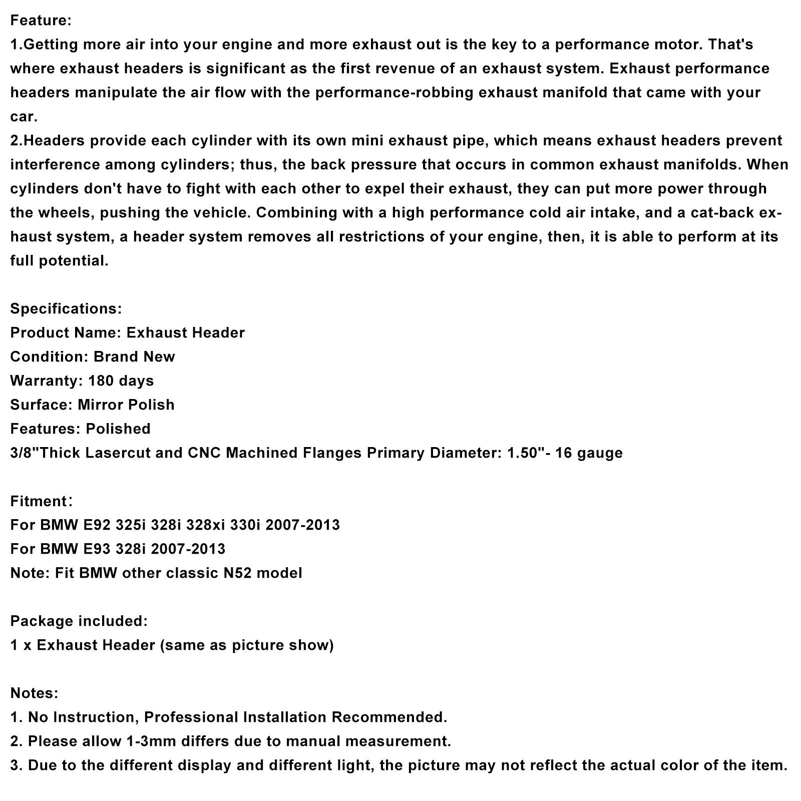 2007-2013 BMW E93 328i Exhaust Manifold Header