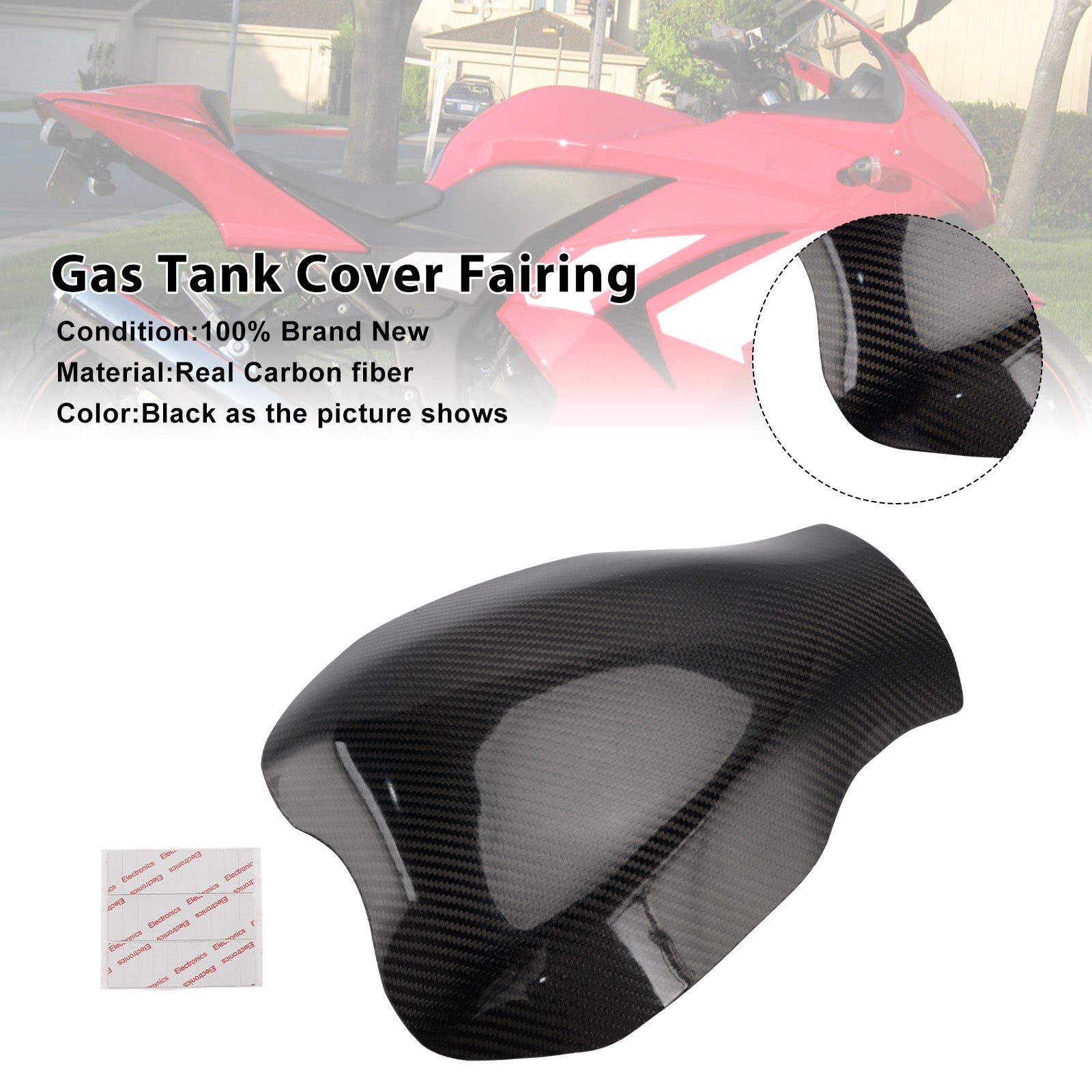 2008-2012 Kawasaki Ninja 250 EX250 Real Carbon Fiber Tank Cover Fairing