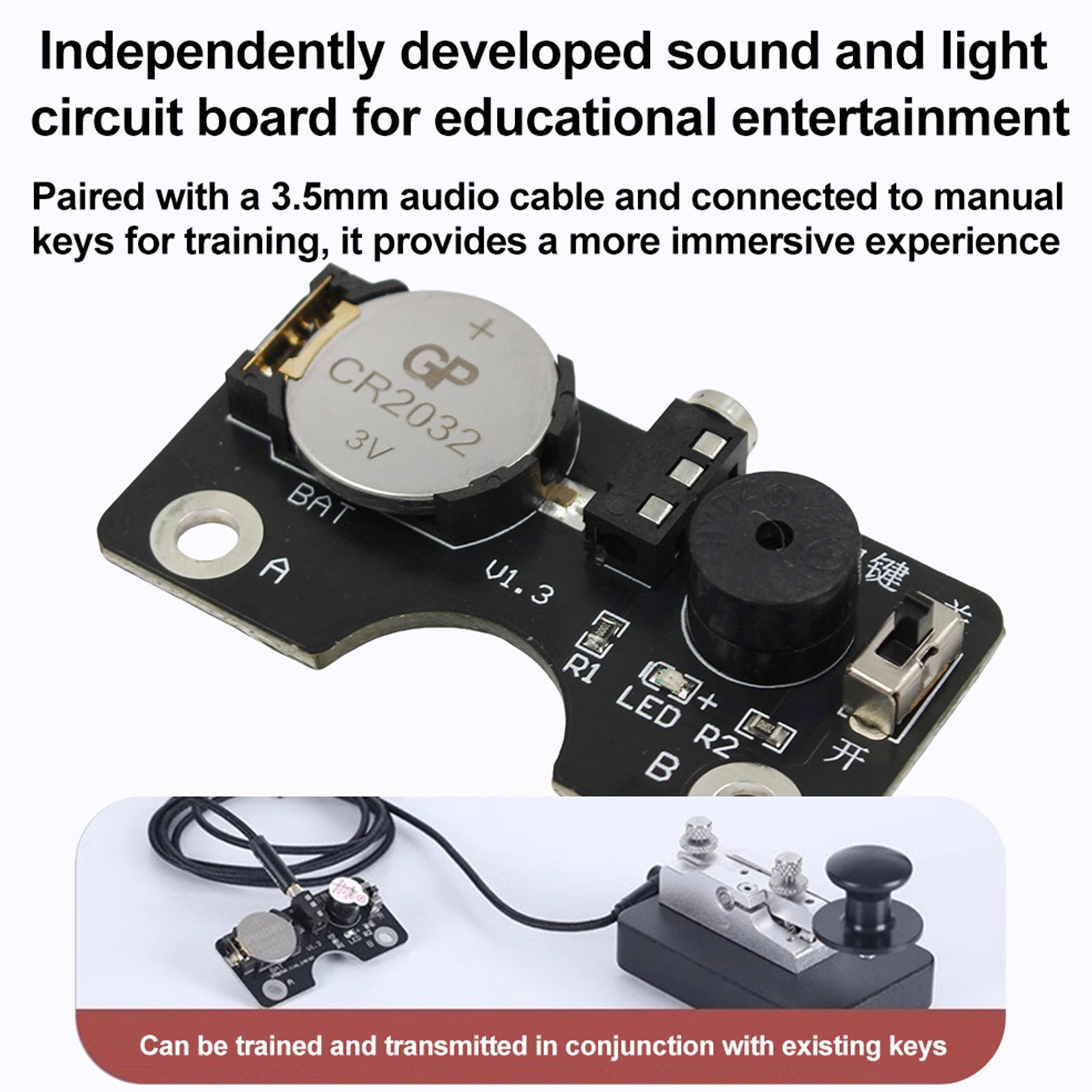 Morse Code CW Transmission Training Key Sound Light Circuit Board For Manual Key