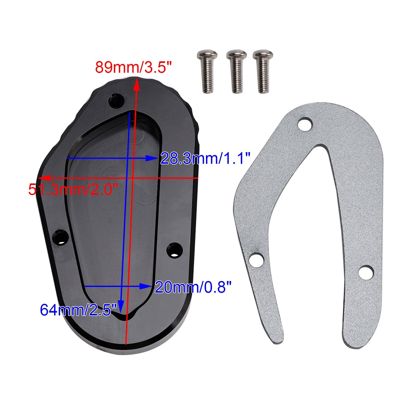 Kickstand Enlarge Plate Pad fit for Bonneville T100 Street Scrambler 900 2018-2023