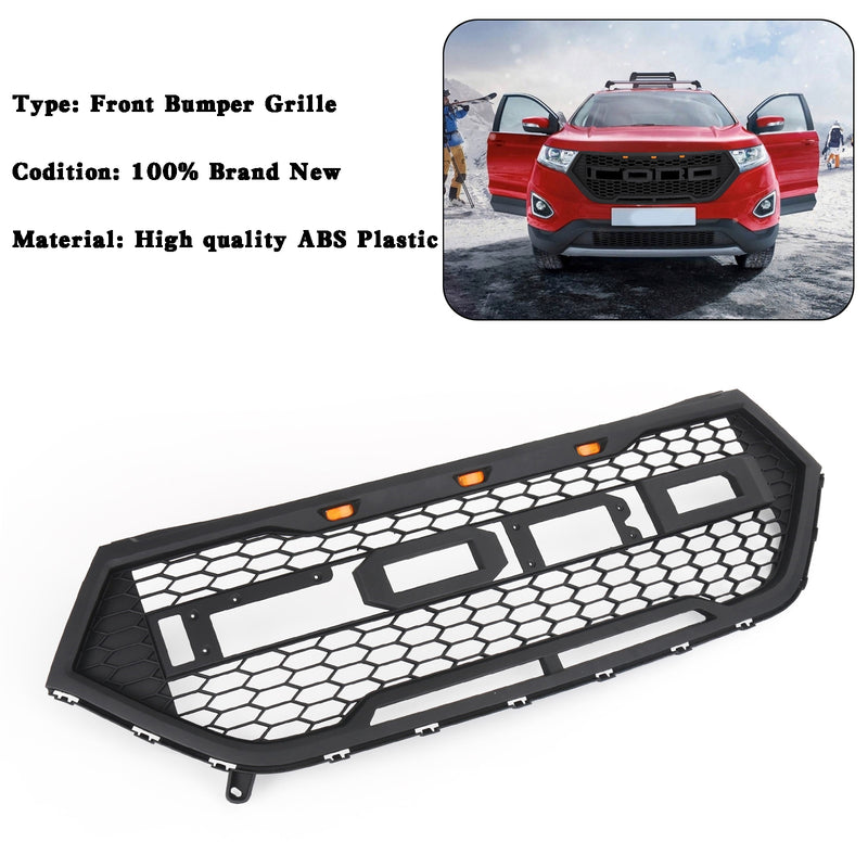 Raptor Style Front Bumper Grill Upper Grille Fit Ford Edge 2015-2018 Black