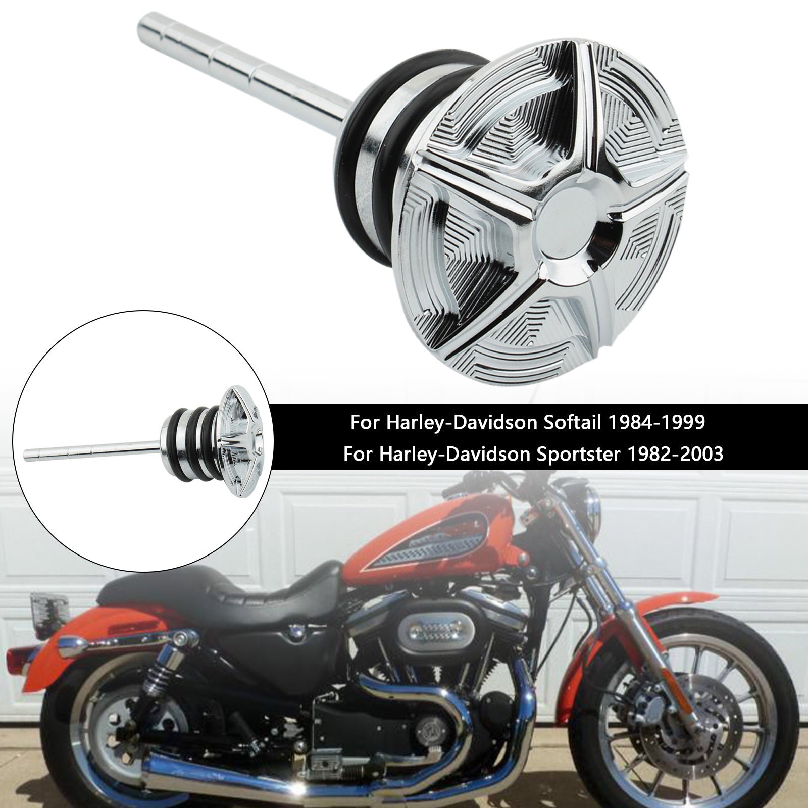 Oil Dipstick Tank Cap Plug For Softail 84-99 Sportster 82-03