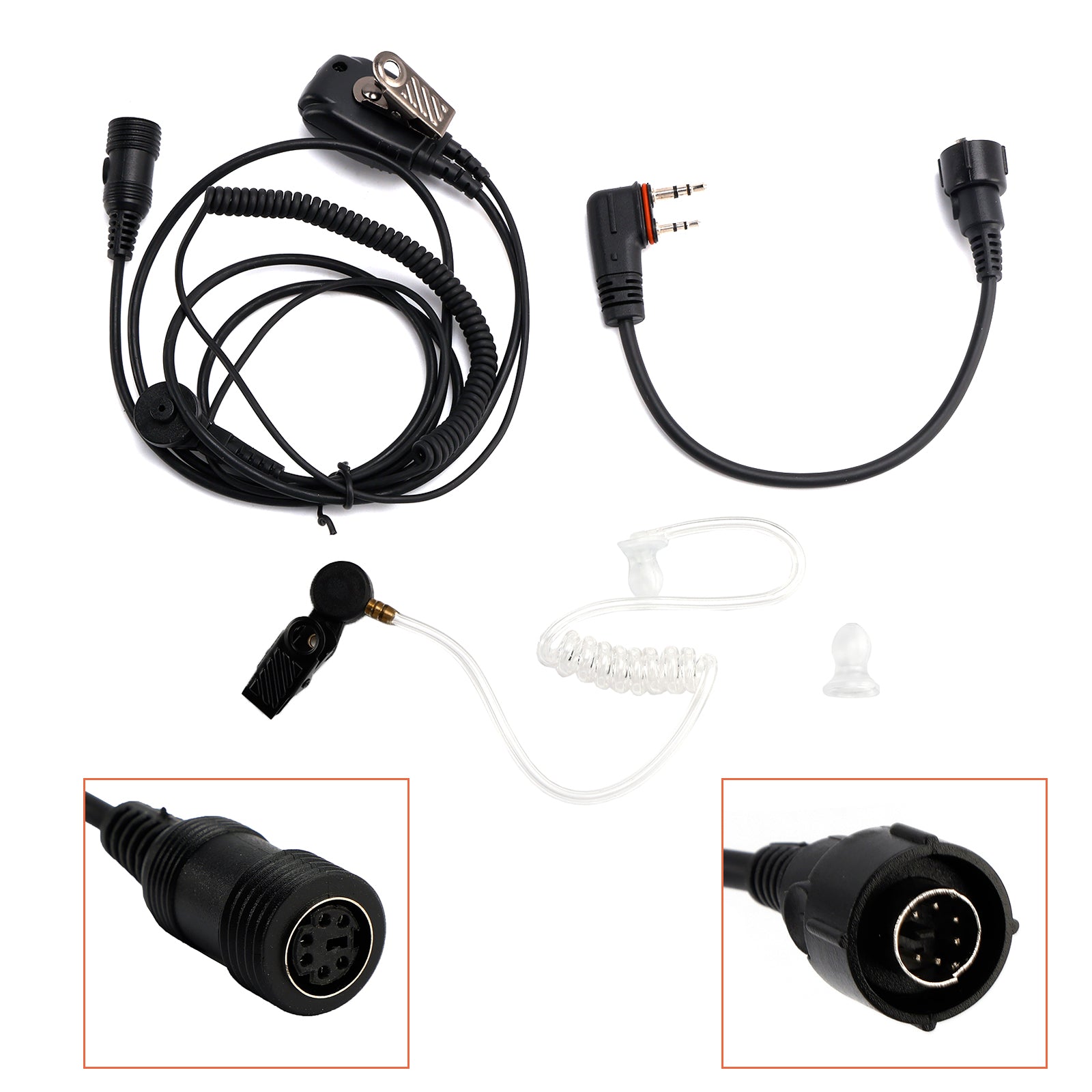 102B Transparent Air Tube Earphone In-ear with A24 Line For ICOM A25CE A25N A24