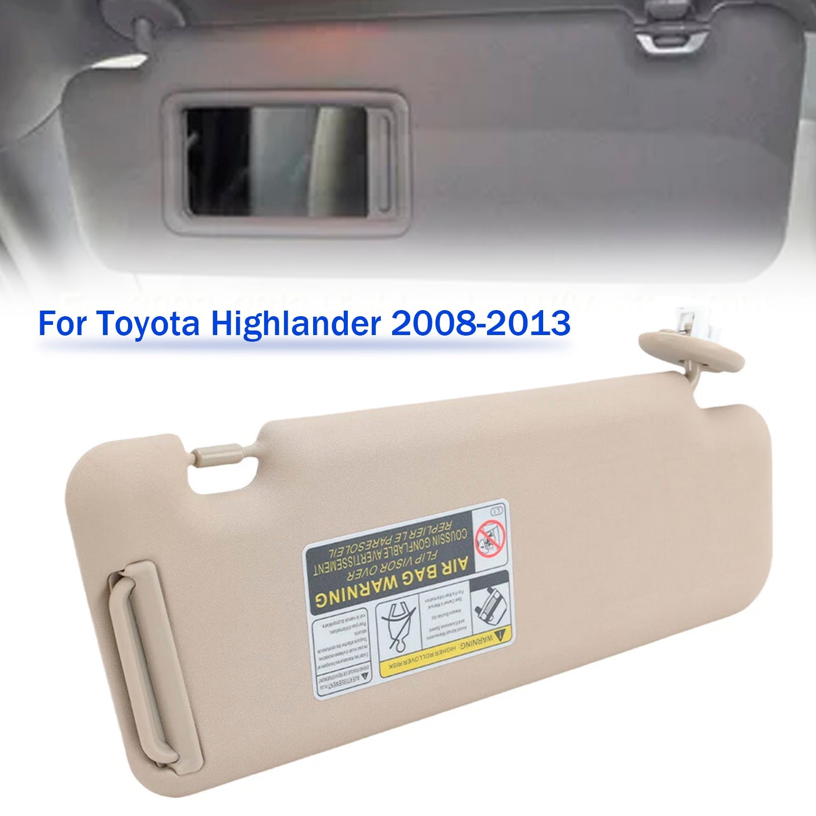 2008-2013 Toyota Highlander Beige Left Side Sun Visor 74320-48500-E0