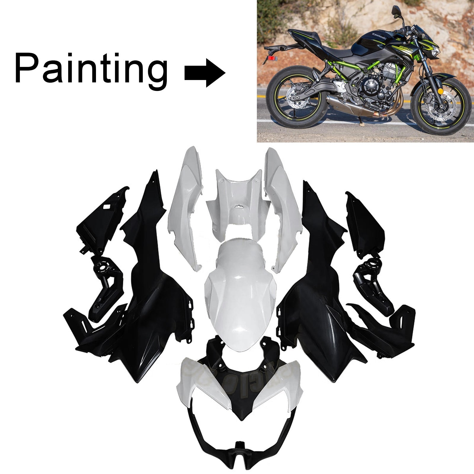 Injection Fairing Kit Bodywork Plastic ABS fit For Kawasaki Z650 2020-2023