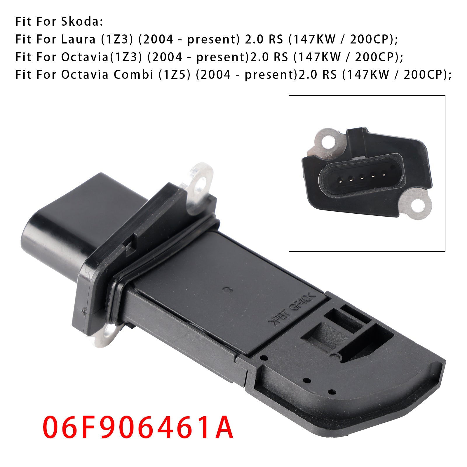 Mass Air Flow Meter Sensor For Audi A4 B7 S3 TT VW Golf GTI 2.0T 06F906461A