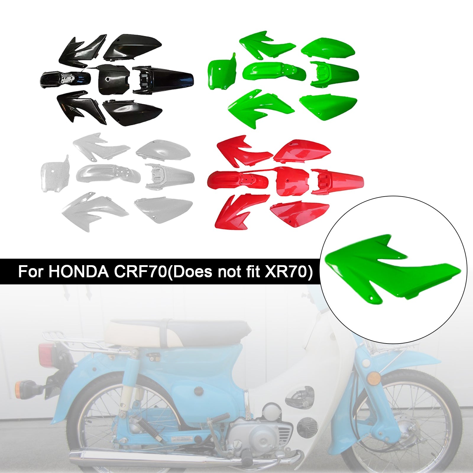 HONDA CRF70 DIRT BIKE Body Plastic Kit Fender Fairing