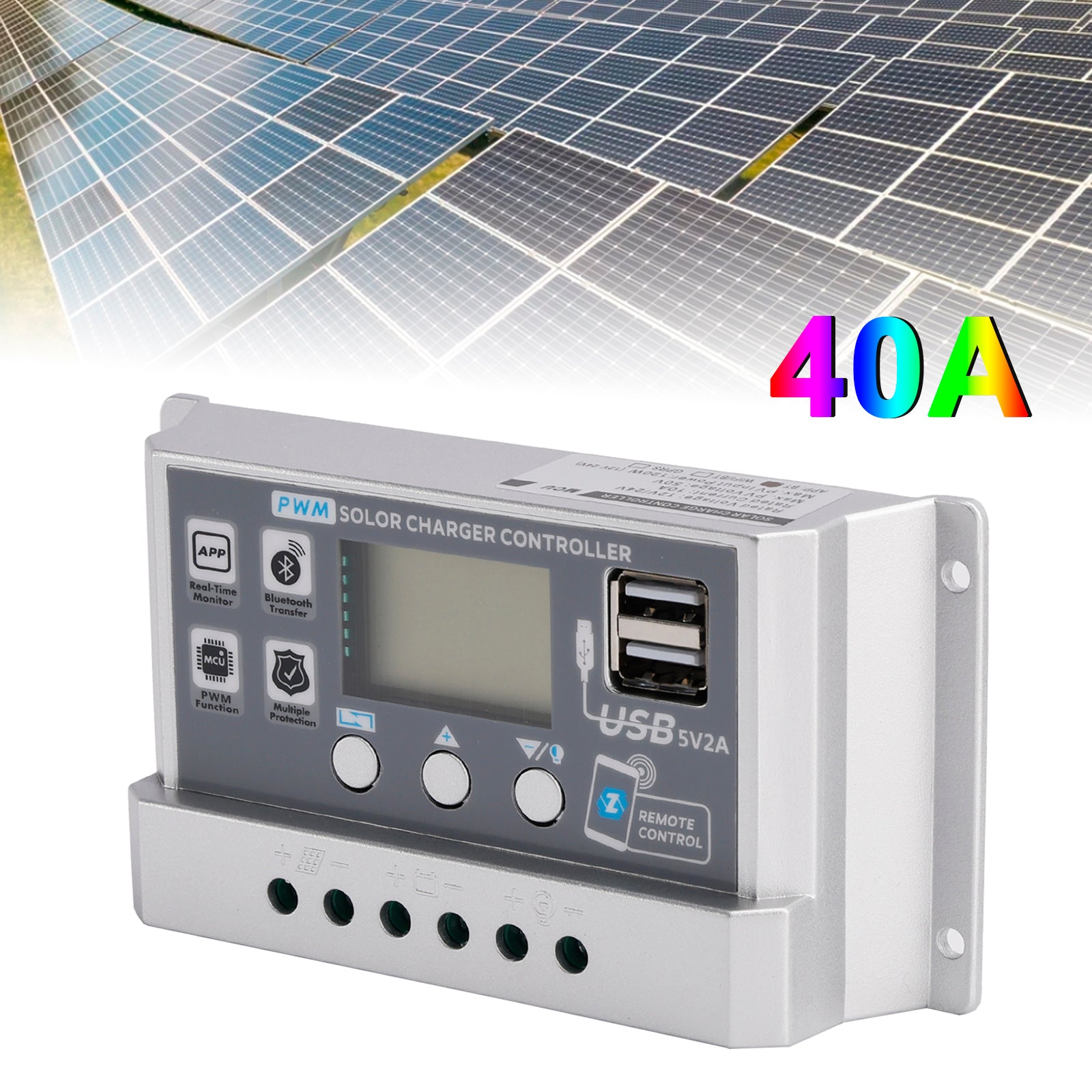10A-60A PWM Solar Controller Mobile APP Intelligent Control Solar Controller
