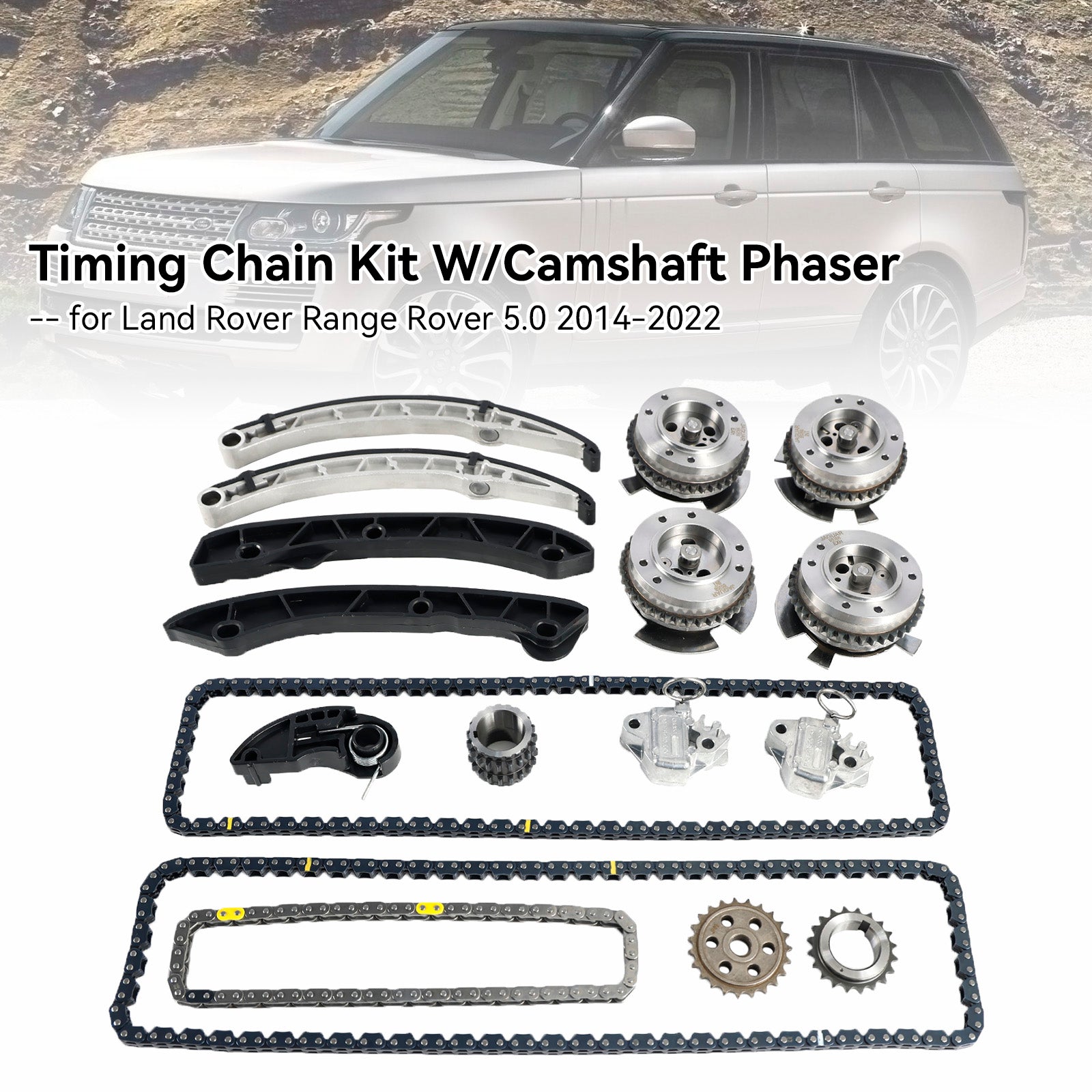 2017-2020 Jaguar F-Pace Timing Chain Kit W/Camshaft Phaser LR060395 LR035549 LR048776