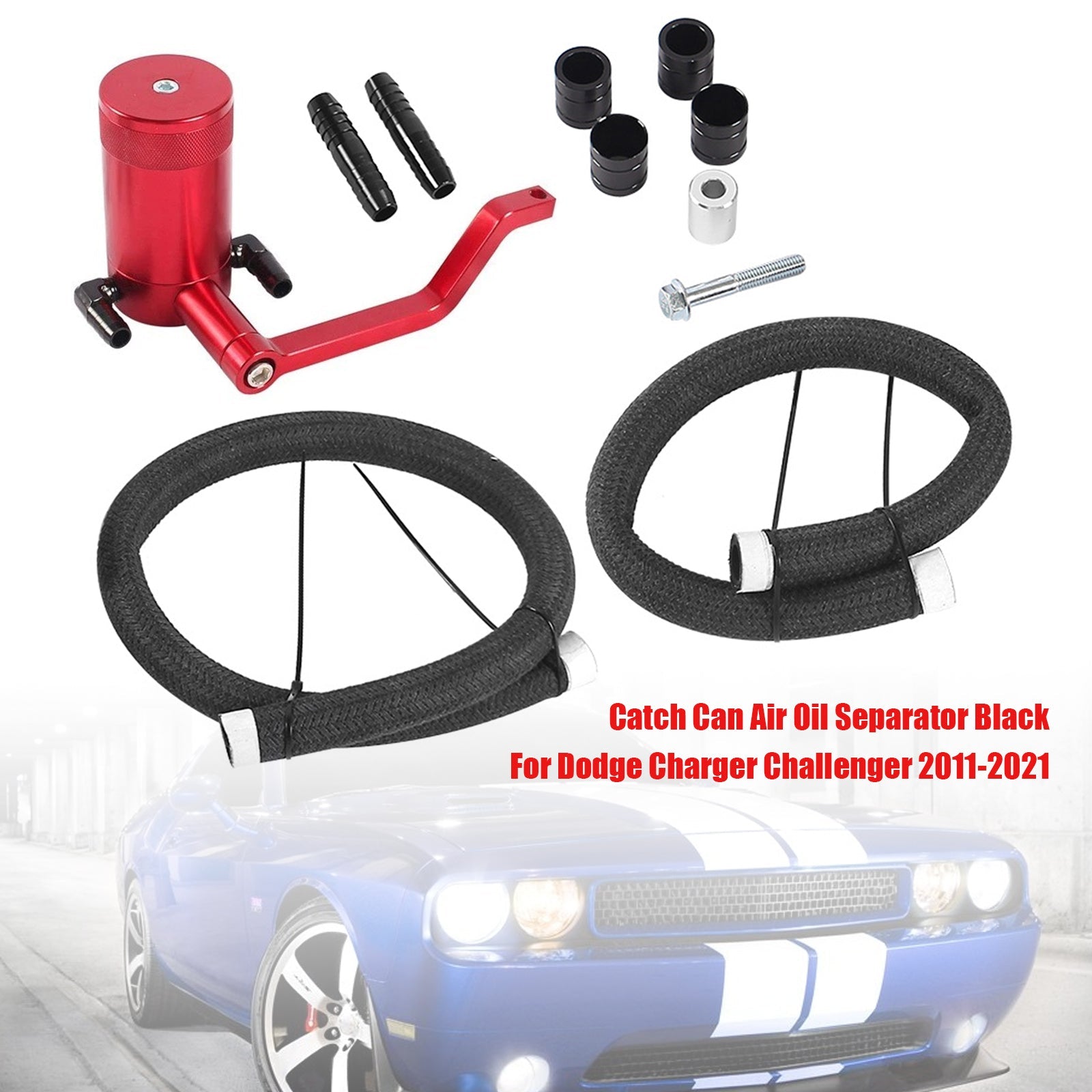 Catch Can Air Oil Separator Red For Dodge Charger Challenger 2011-2021