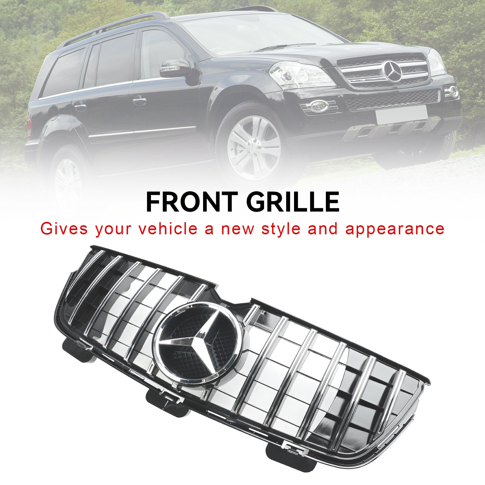 Mercedes-Benz GL X164 GL450 GL500 2010-12 Chrome Front Bumper Grill Grille