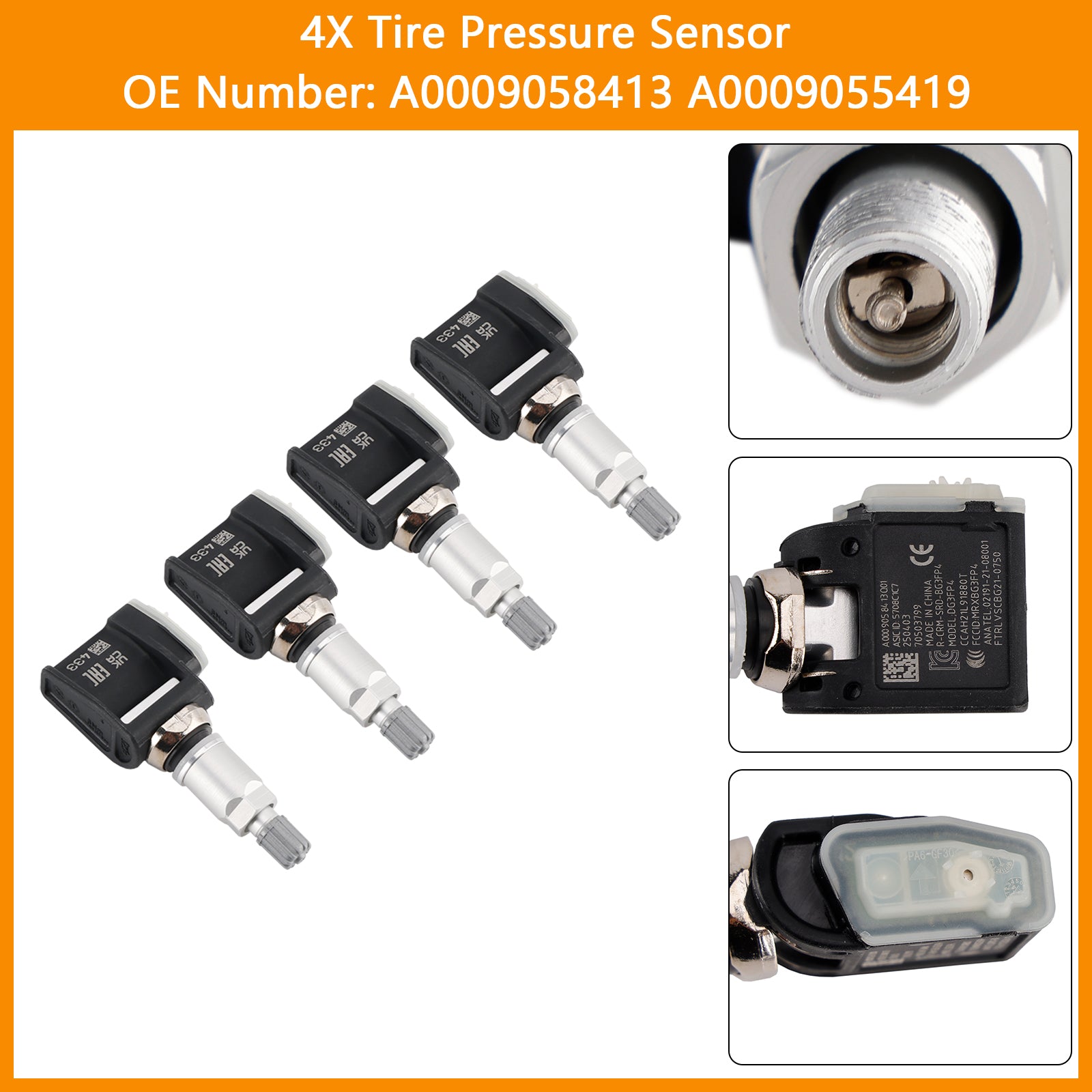 4x Tire Pressure Sensor A0009058413 A0009055419 For Mercedes E Class W214 S214