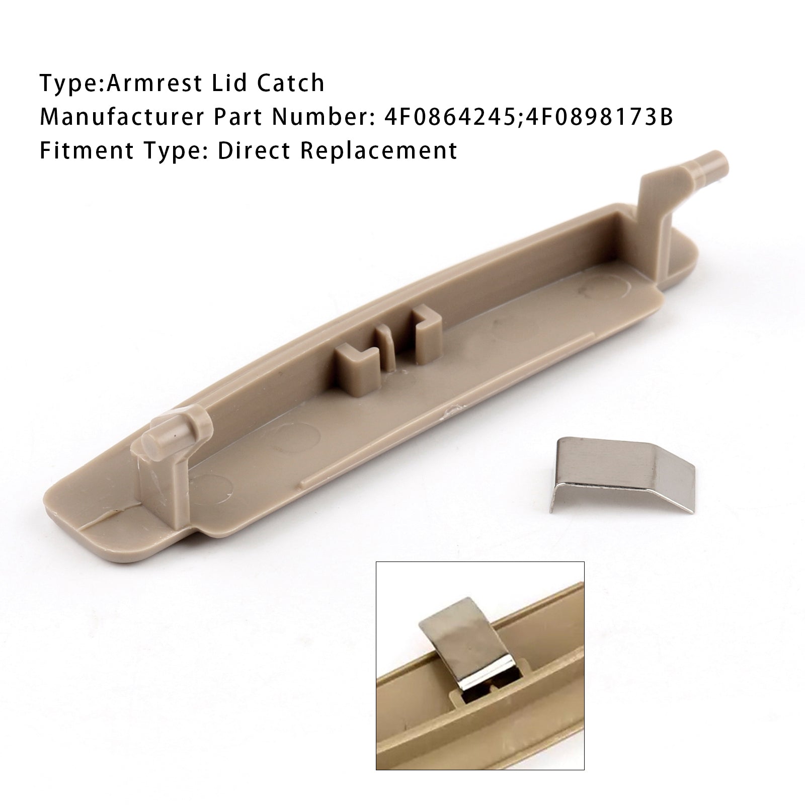 2005-2011 Audi A6 C6 Beige Console Center Armrest Lid Latch 4F0864245