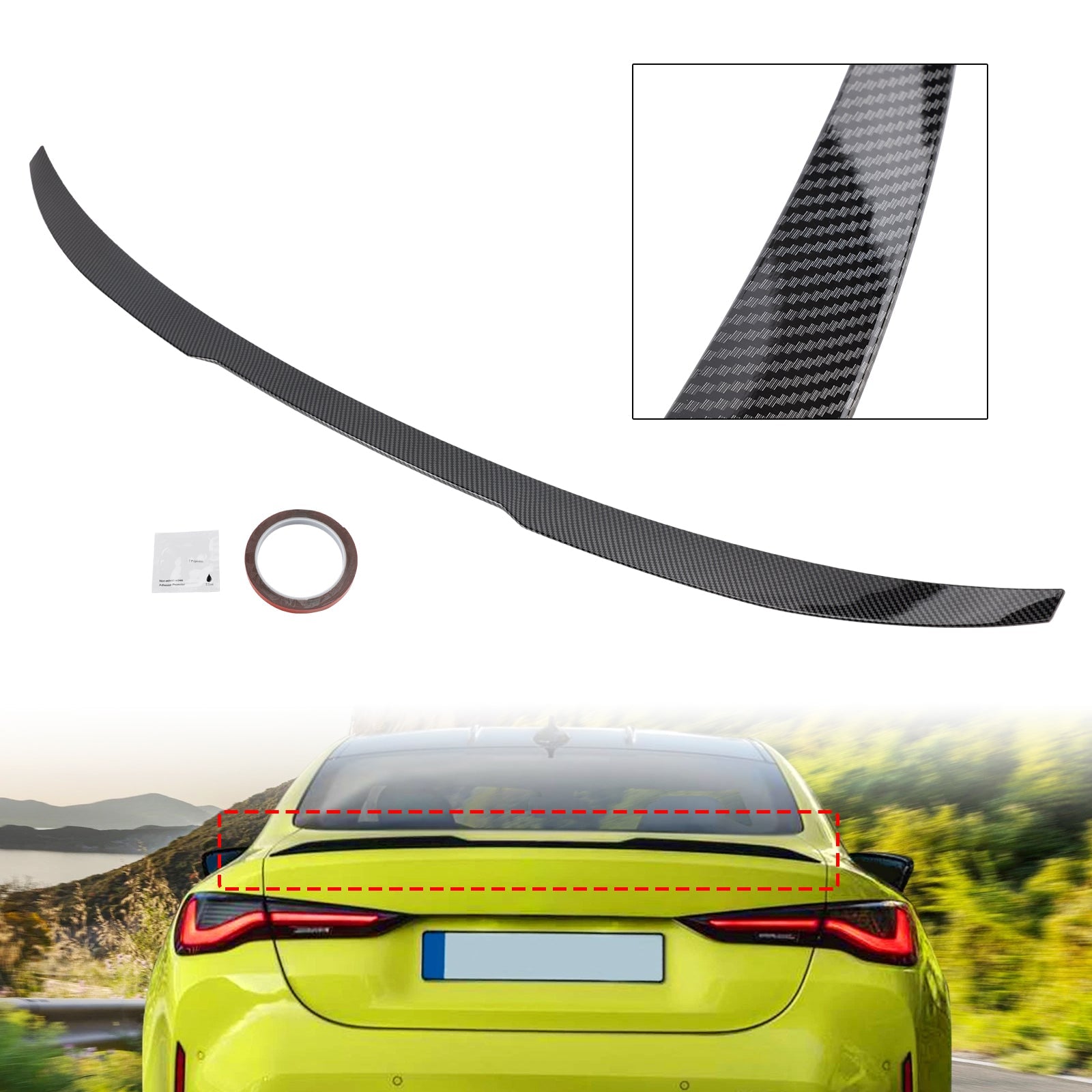 2020-ON BMW 4 Series G82 M4 Coupe Model Carbon Fiber Look Rear Spoiler