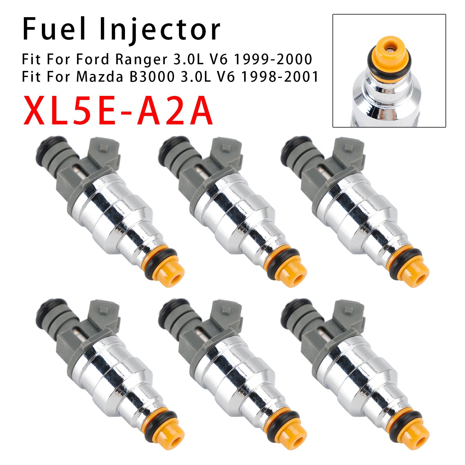1999-2000 Ford Ranger 3.0L V6  6Pcs Fuel Injector XL5E-A2A XL5E-B2A