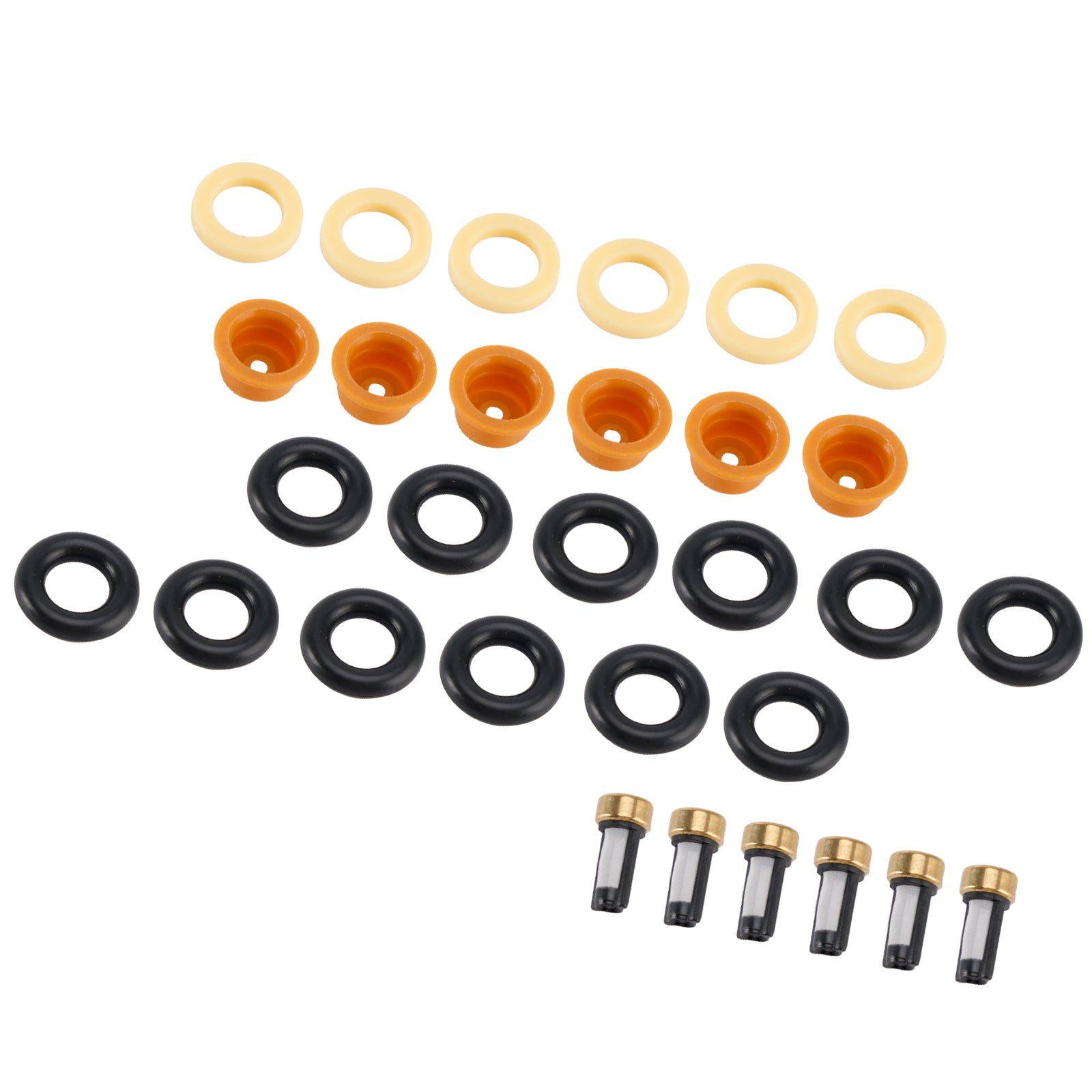 Audi 80 90 100 A4 A6 A8 2.4 2.6 2.8 6PCS Fuel Injector O-Ring Filter Seal