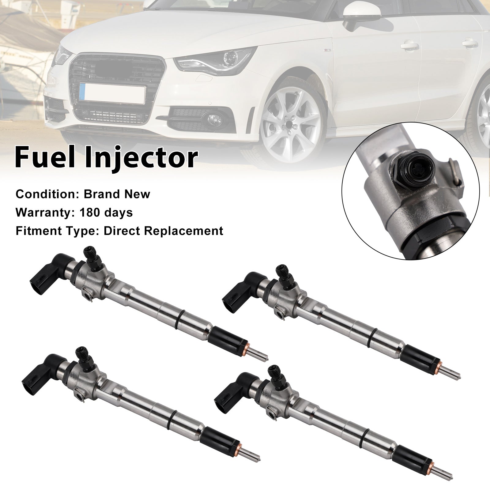 2009-2013 Audi A3 1.6 d 88-103 CAYC, CAYB, CLNA, TDI, 8P1, 8P7, 8PA 4PCS Fuel Injector 03L130277B 03L130277S